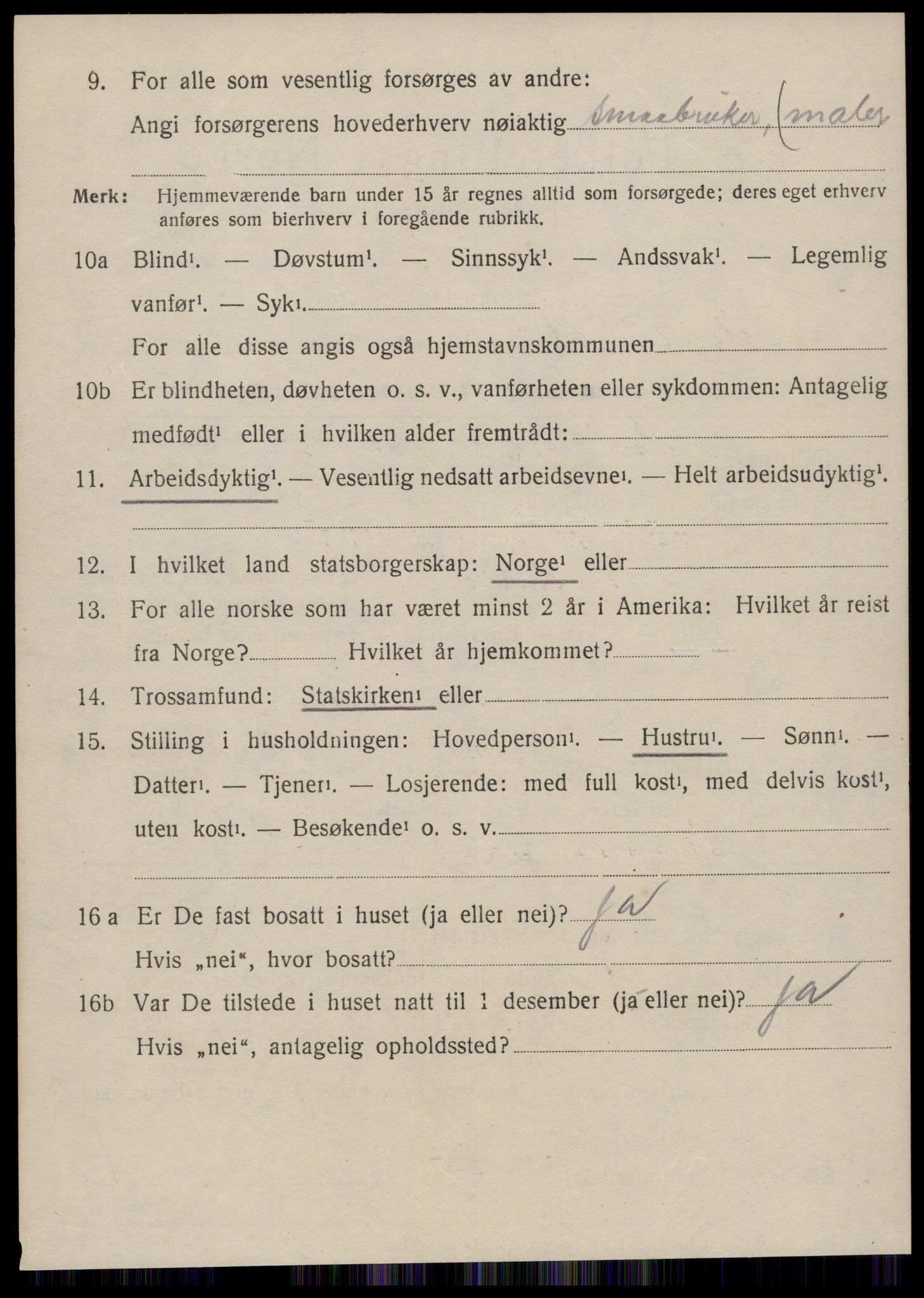 SAT, 1920 census for Norddal, 1920, p. 916