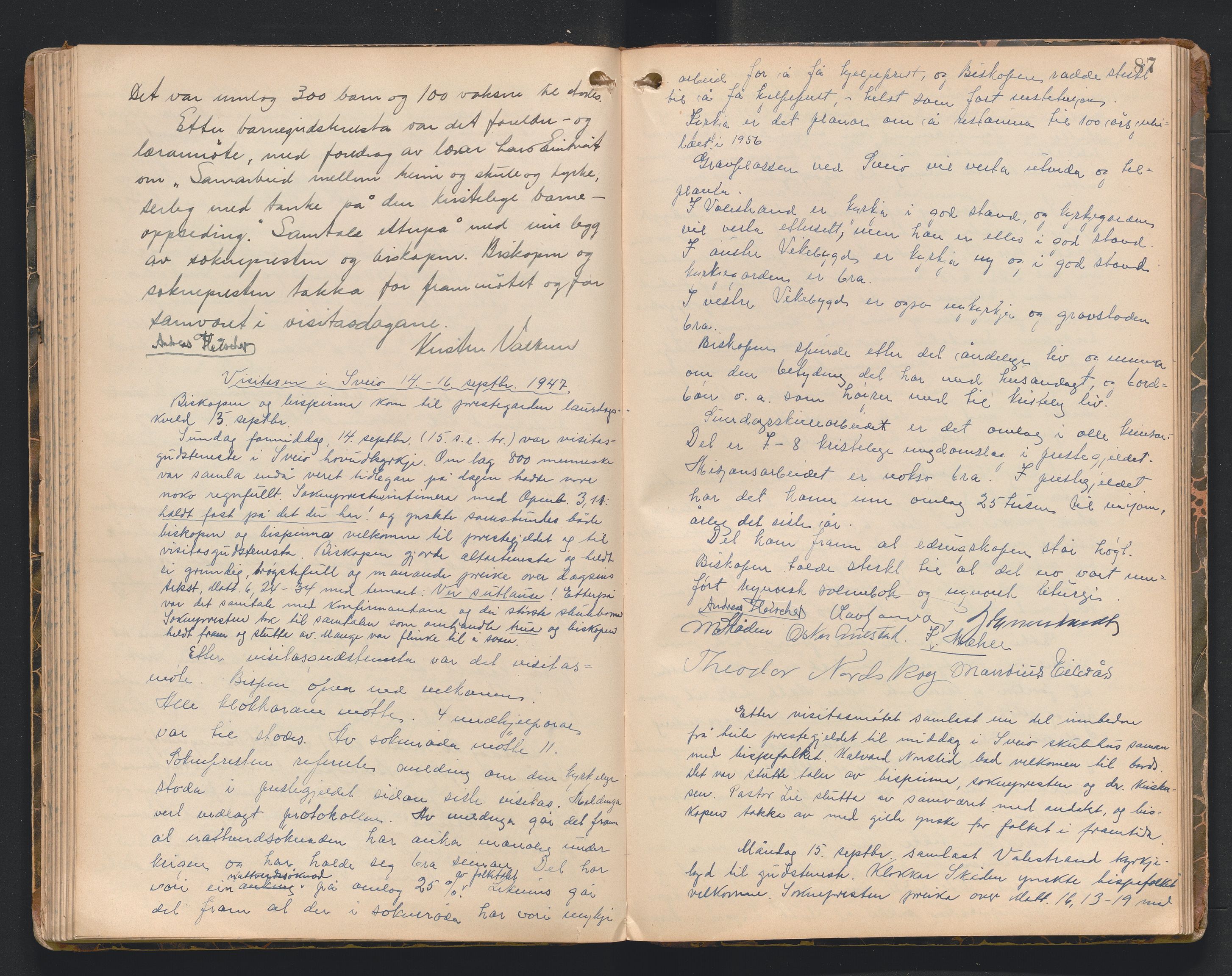Søndre Sunnhordland prosti, AV/SAB-A-99913/F/L0002: Visitasprotokoll, 1895-1967, p. 86b-87a