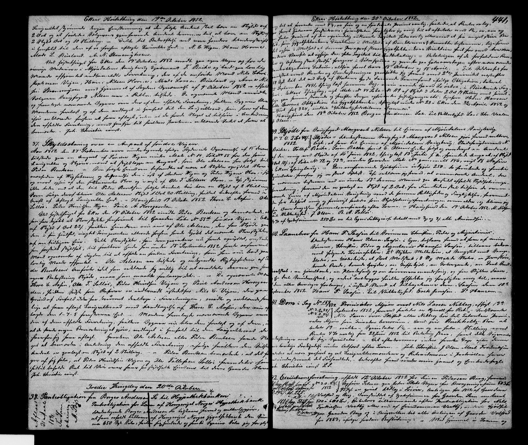Eiker, Modum og Sigdal sorenskriveri, AV/SAKO-A-123/G/Ga/Gaa/L0013b: Mortgage book no. I 13b, 1852-1854, p. 441