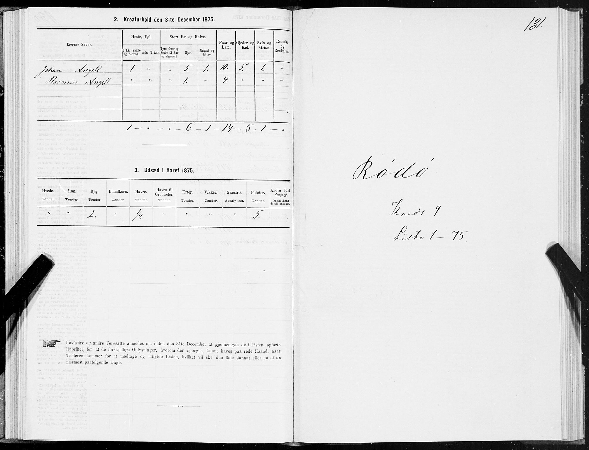 SAT, 1875 census for 1836P Rødøy, 1875, p. 4131