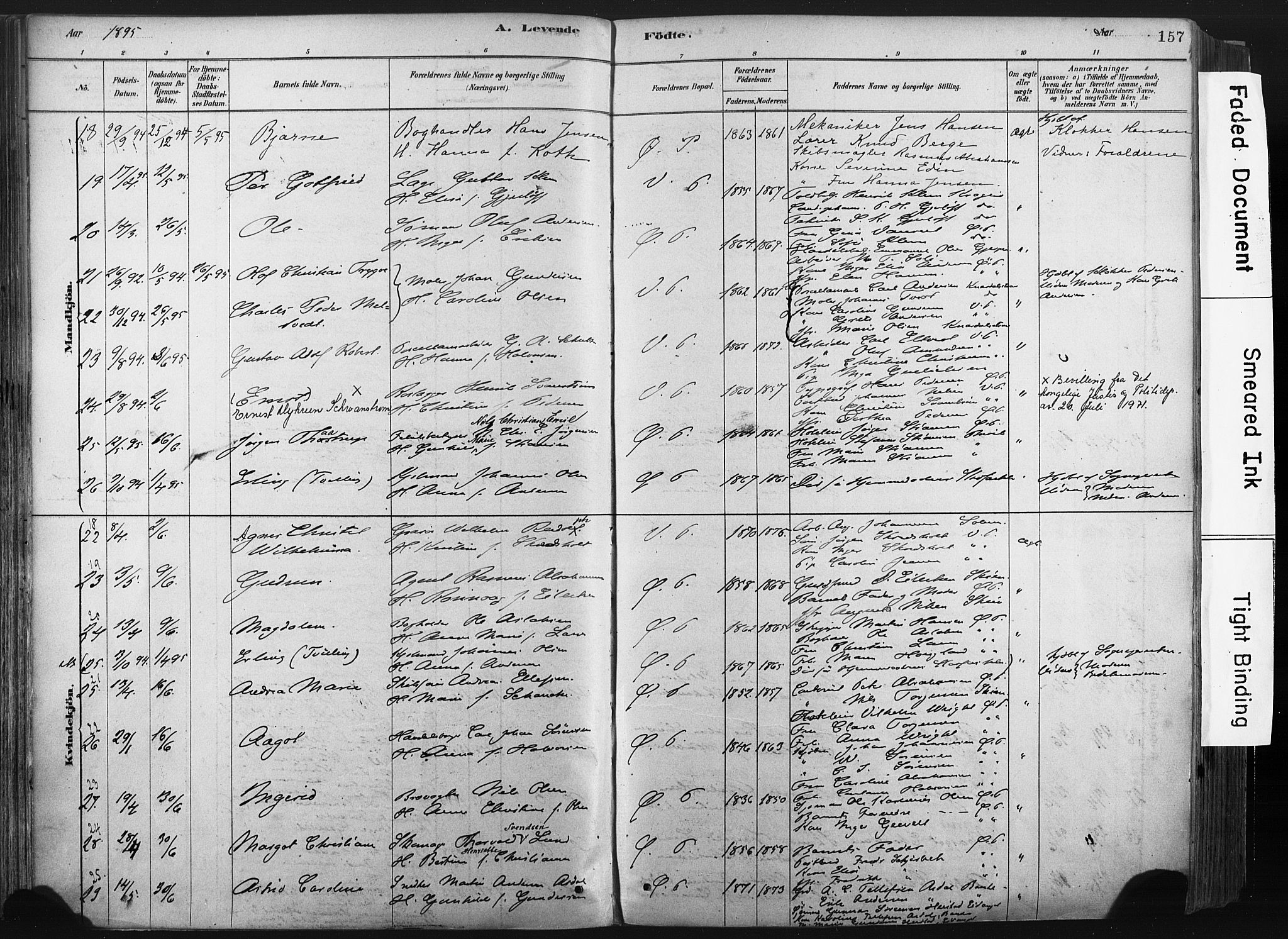 Porsgrunn kirkebøker , SAKO/A-104/F/Fa/L0008: Parish register (official) no. 8, 1878-1895, p. 157