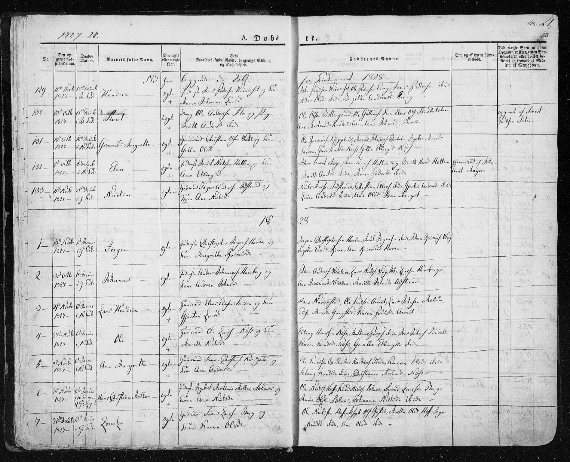 Ministerialprotokoller, klokkerbøker og fødselsregistre - Sør-Trøndelag, SAT/A-1456/659/L0735: Parish register (official) no. 659A05, 1826-1841, p. 21