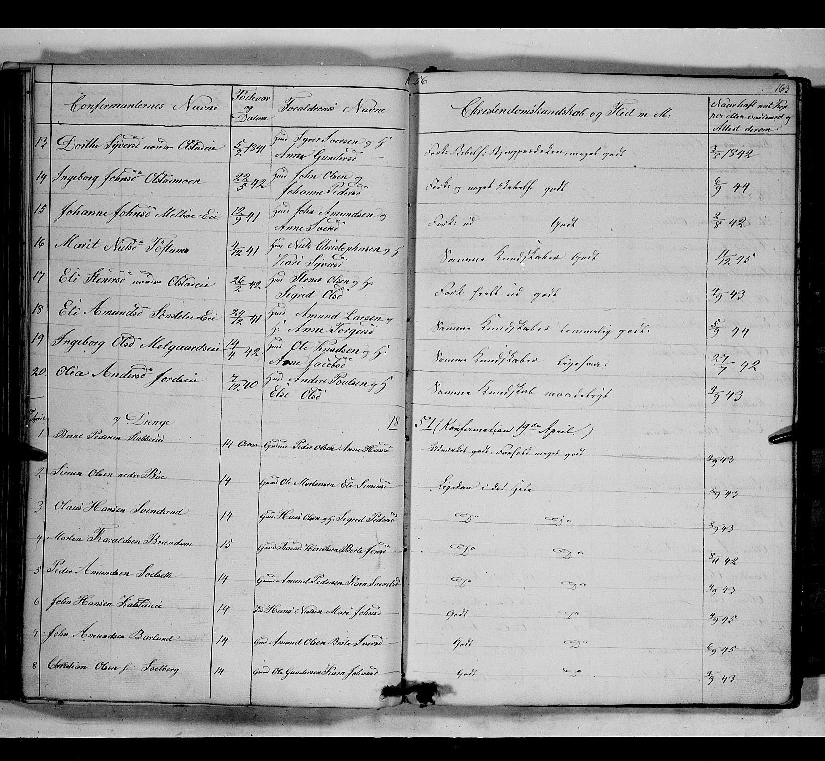 Gausdal prestekontor, SAH/PREST-090/H/Ha/Hab/L0005: Parish register (copy) no. 5, 1846-1867, p. 163
