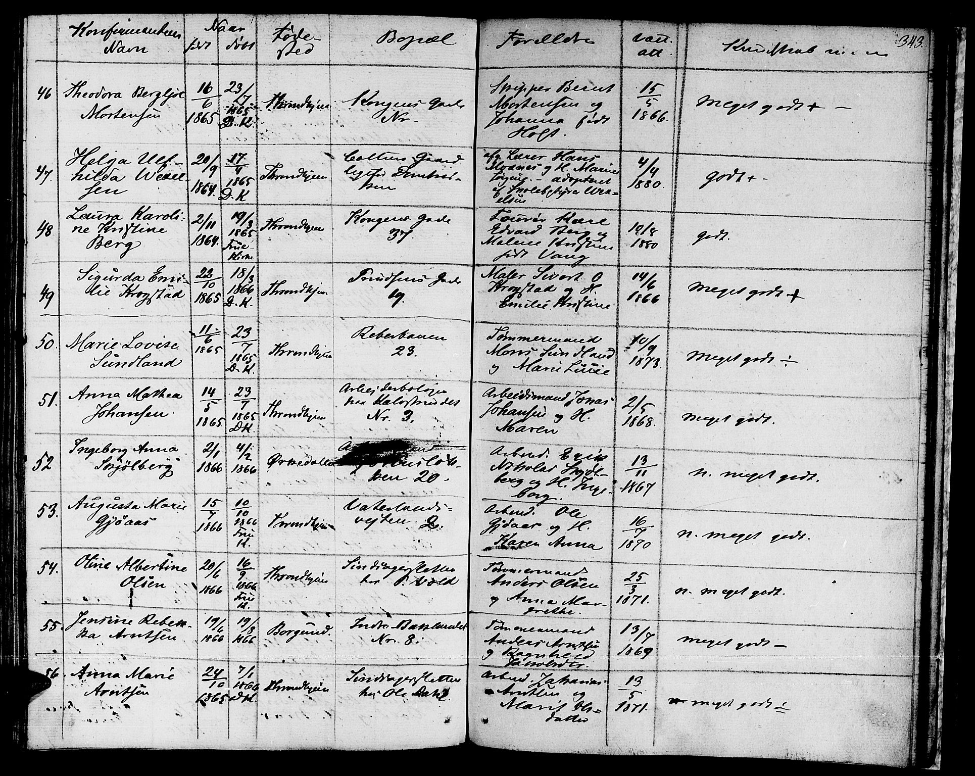 Ministerialprotokoller, klokkerbøker og fødselsregistre - Sør-Trøndelag, AV/SAT-A-1456/601/L0070: Curate's parish register no. 601B03, 1821-1881, p. 343