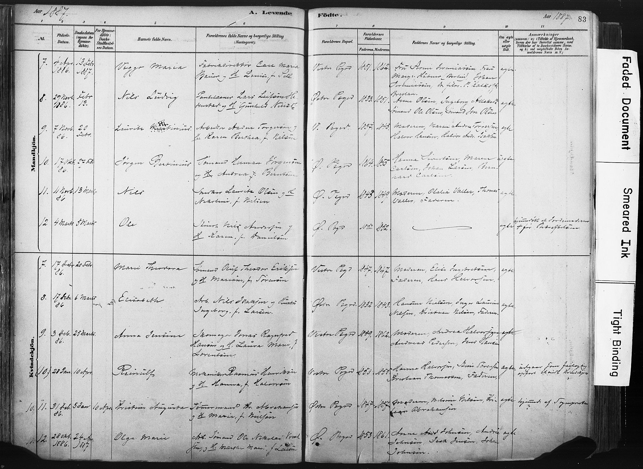 Porsgrunn kirkebøker , SAKO/A-104/F/Fa/L0008: Parish register (official) no. 8, 1878-1895, p. 83