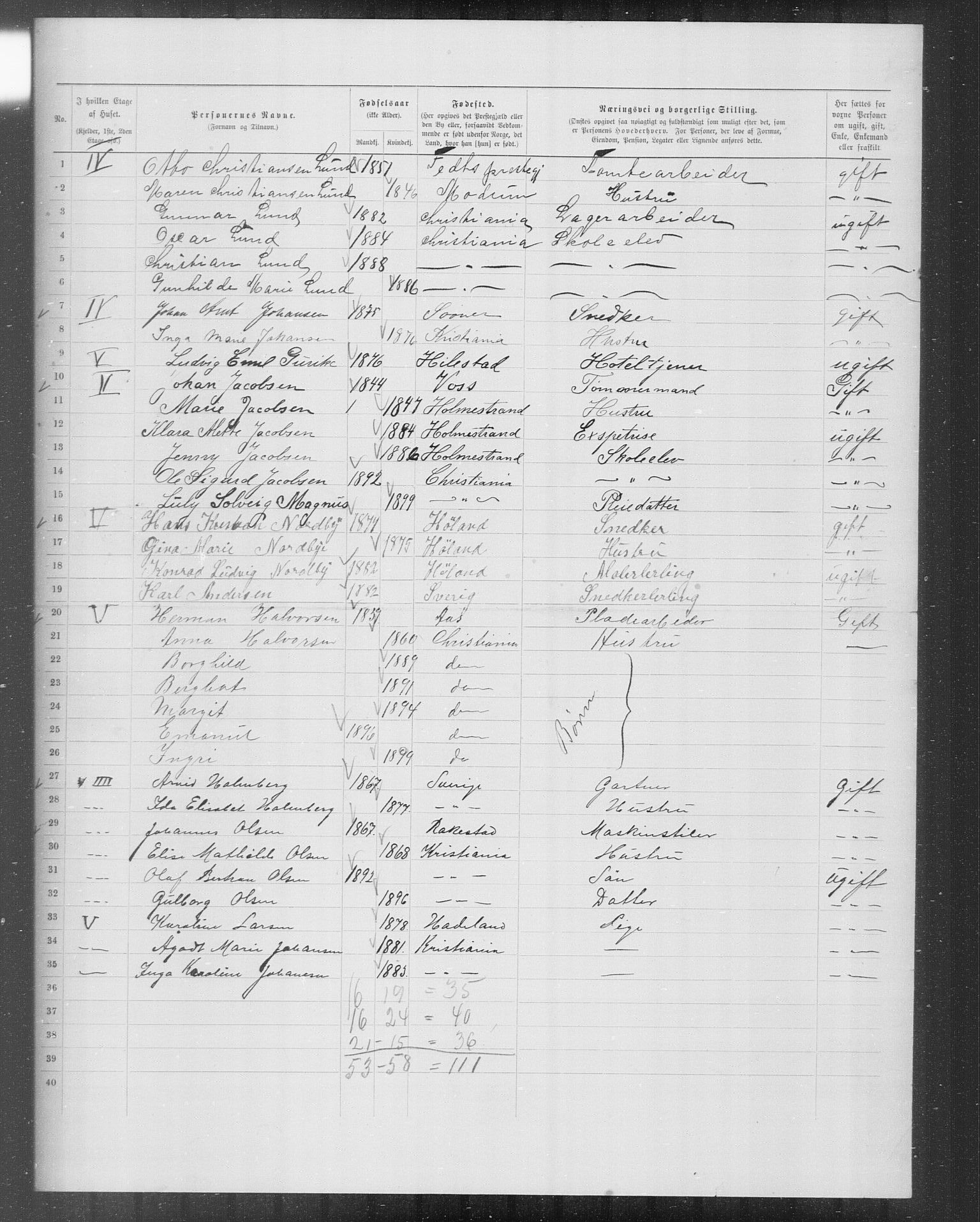 OBA, Municipal Census 1899 for Kristiania, 1899, p. 9545