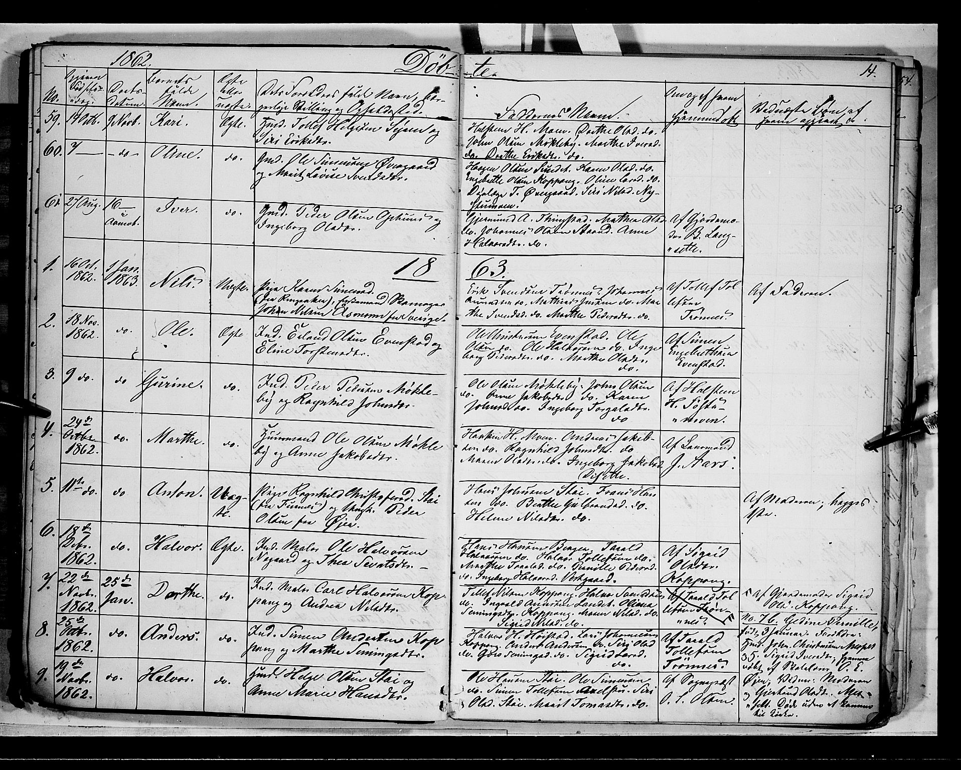 Åmot prestekontor, Hedmark, SAH/PREST-056/H/Ha/Haa/L0007: Parish register (official) no. 7, 1860-1870, p. 14