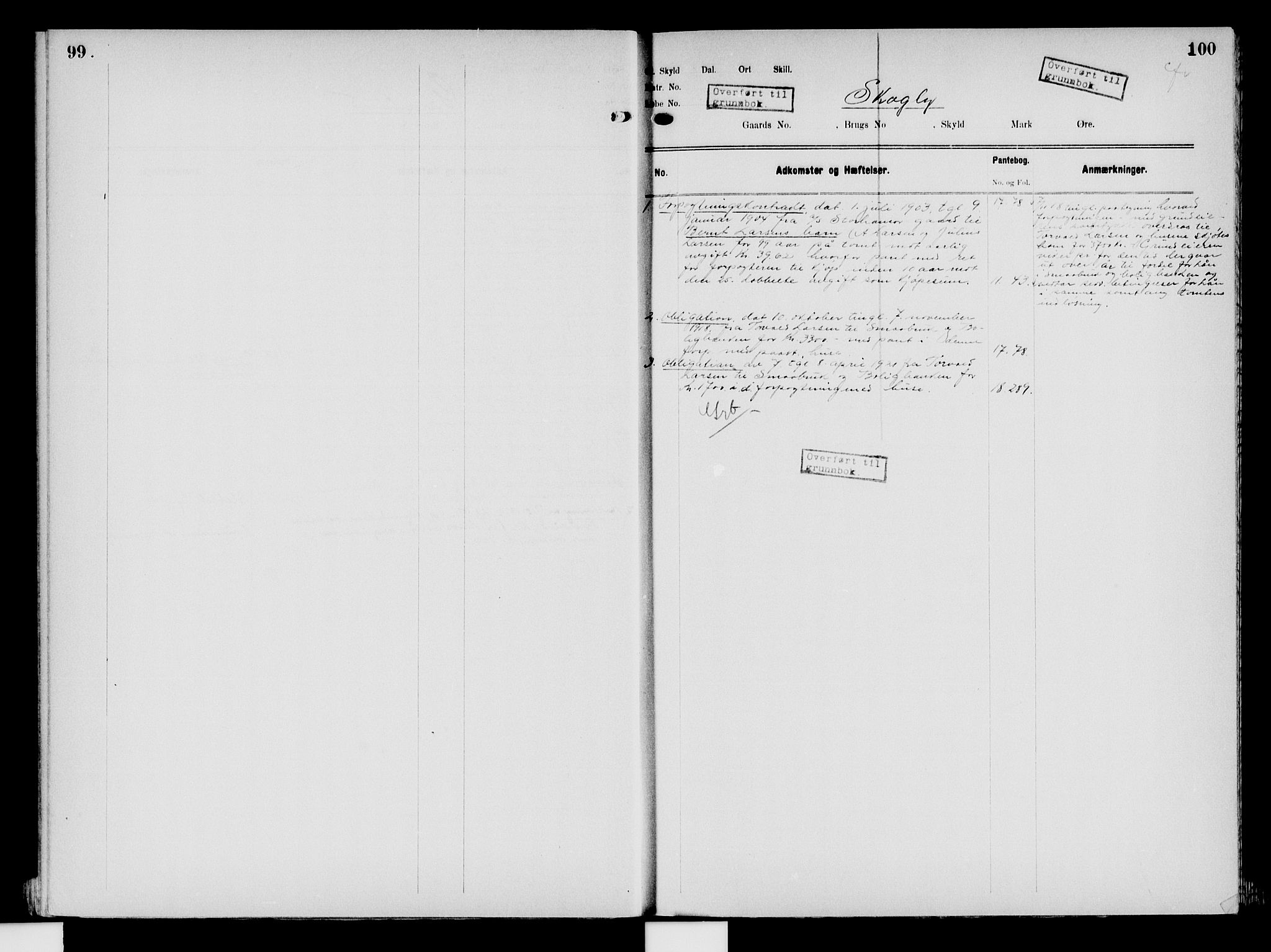 Nord-Hedmark sorenskriveri, SAH/TING-012/H/Ha/Had/Hade/L0008: Mortgage register no. 4.8, 1923-1940, p. 99-100