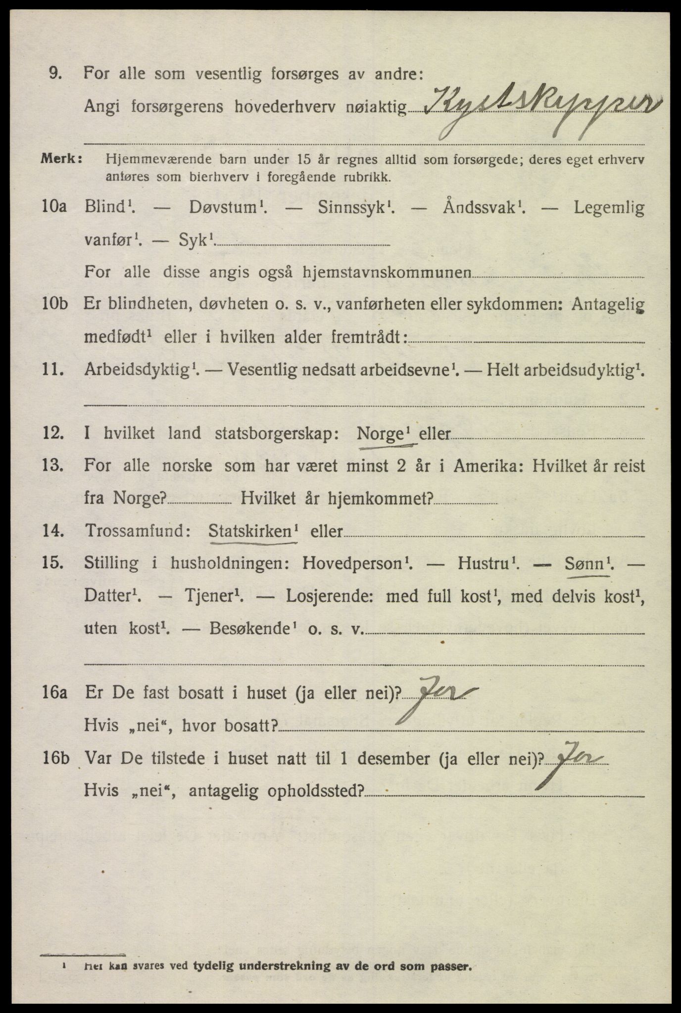 SAK, 1920 census for Sør-Audnedal, 1920, p. 4566