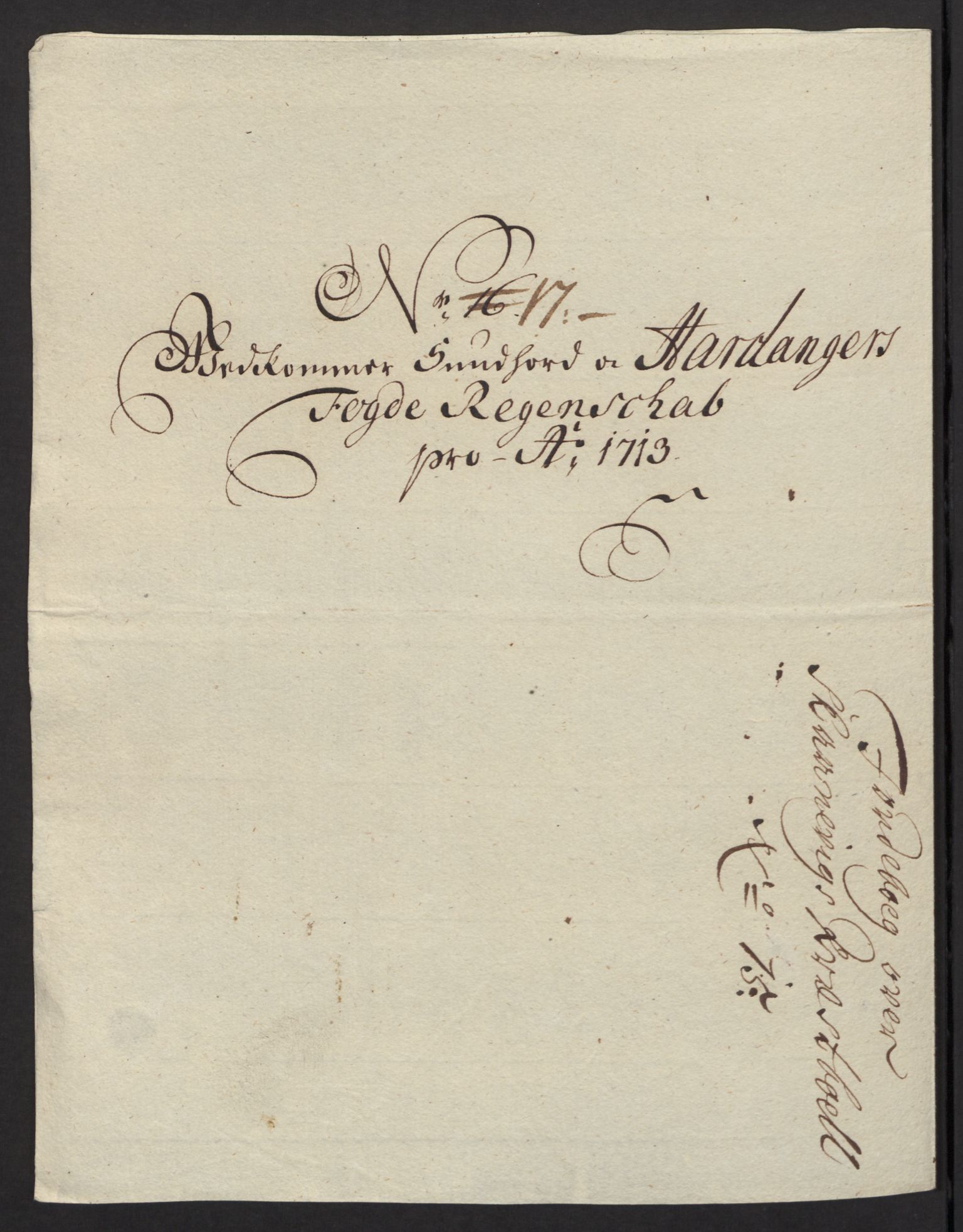 Rentekammeret inntil 1814, Reviderte regnskaper, Fogderegnskap, AV/RA-EA-4092/R48/L2989: Fogderegnskap Sunnhordland og Hardanger, 1713, p. 190