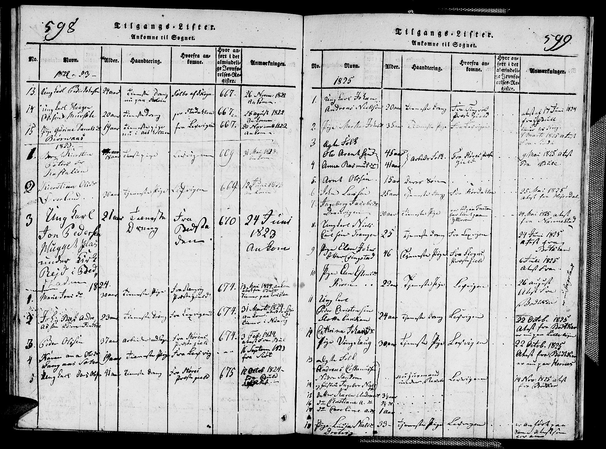 Ministerialprotokoller, klokkerbøker og fødselsregistre - Nord-Trøndelag, SAT/A-1458/713/L0124: Parish register (copy) no. 713C01, 1817-1827, p. 598-599