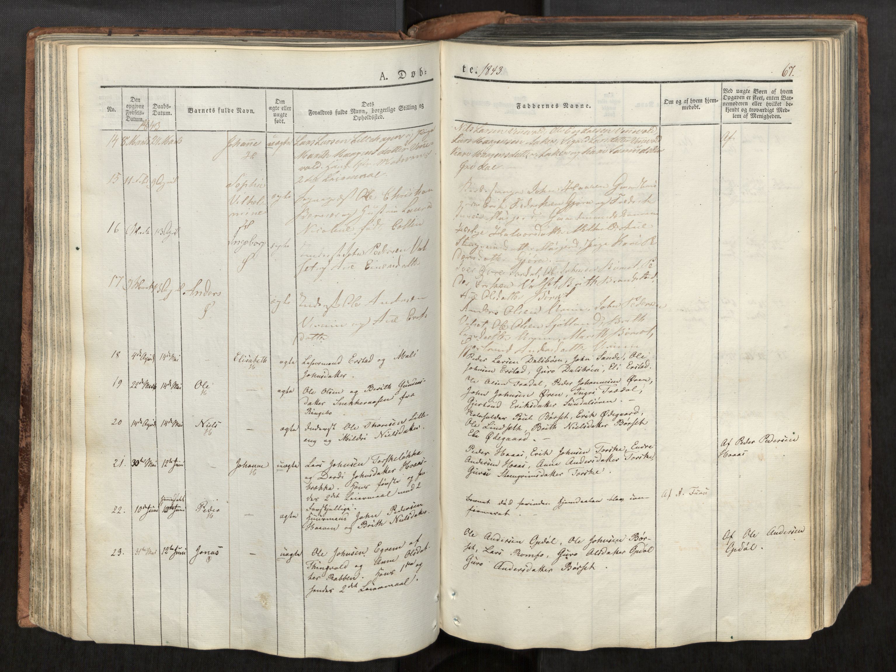 Ministerialprotokoller, klokkerbøker og fødselsregistre - Møre og Romsdal, AV/SAT-A-1454/590/L1012: Parish register (official) no. 590A04, 1832-1846, p. 67