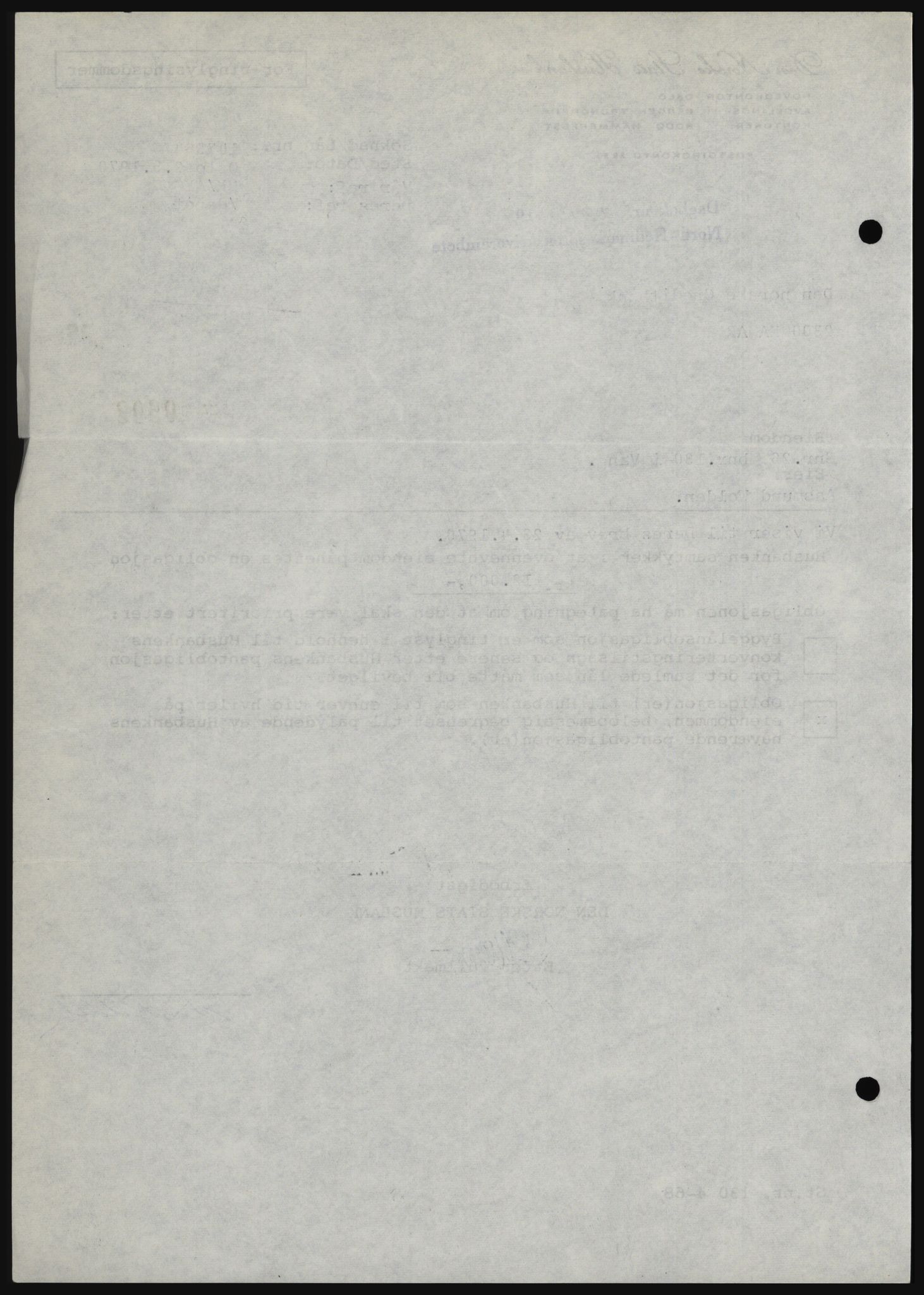 Nord-Hedmark sorenskriveri, SAH/TING-012/H/Hc/L0033: Mortgage book no. 33, 1970-1970, Diary no: : 2919/1970