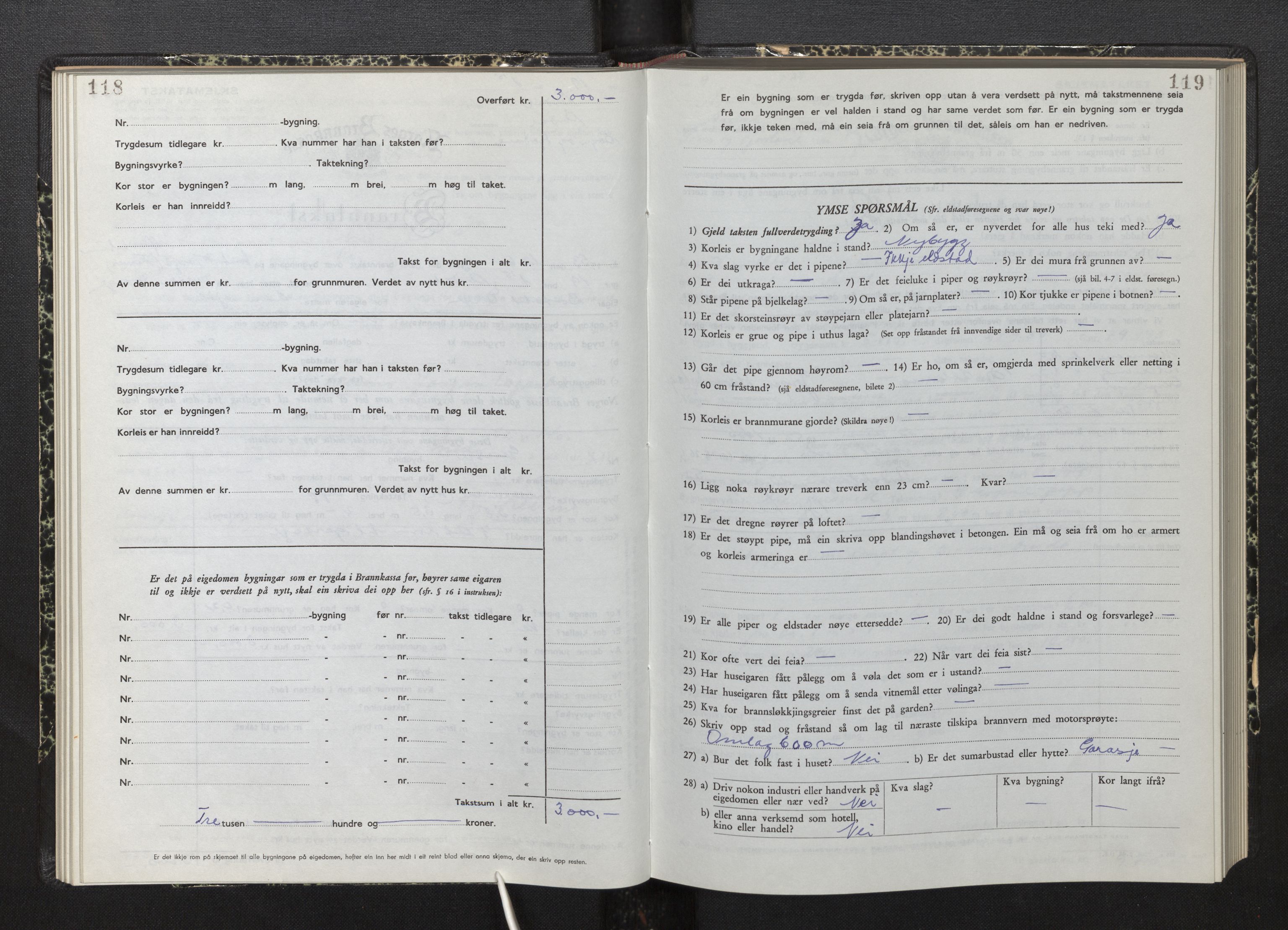 Lensmannen i Årdal, AV/SAB-A-30501/0012/L0012: Branntakstprotokoll, skjematakst, 1949-1955, p. 118-119