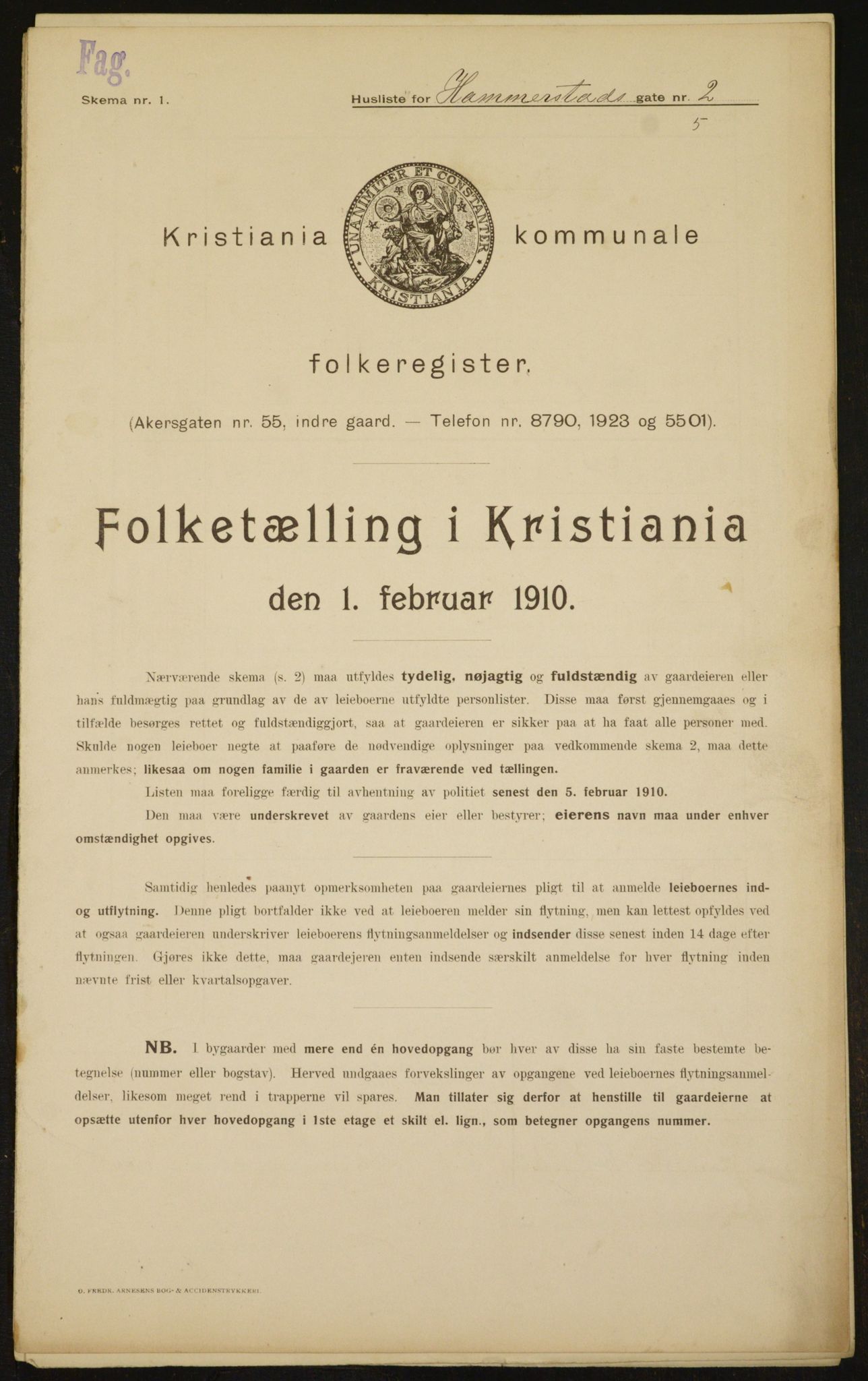 OBA, Municipal Census 1910 for Kristiania, 1910, p. 32386