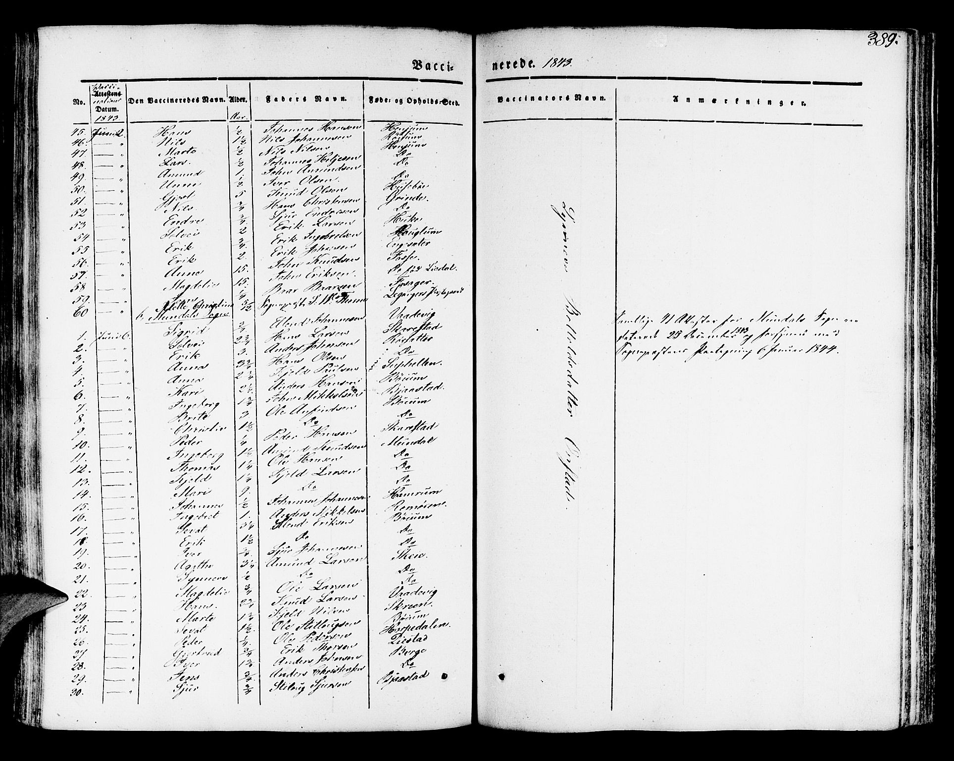 Leikanger sokneprestembete, AV/SAB-A-81001/H/Haa/Haaa/L0007: Parish register (official) no. A 7, 1838-1851, p. 389