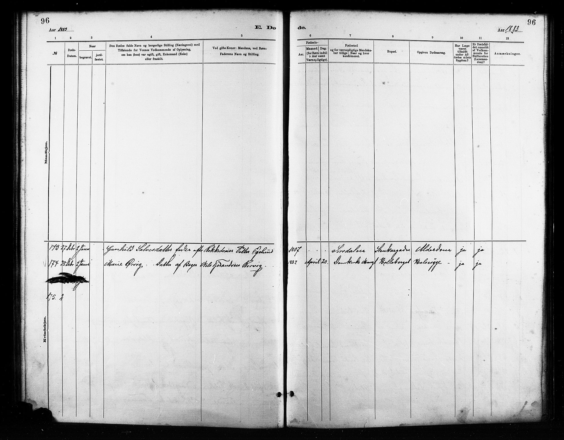 St. Petri sokneprestkontor, AV/SAST-A-101813/001/30/30BA/L0017: Parish register (official) no. A 17, 1879-1895, p. 96