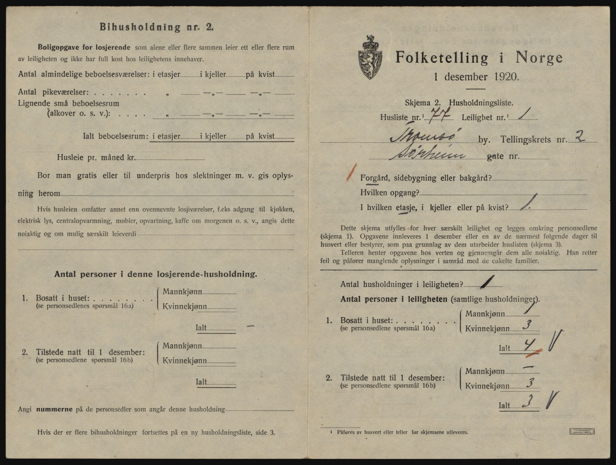 SATØ, 1920 census for Tromsø, 1920, p. 3035