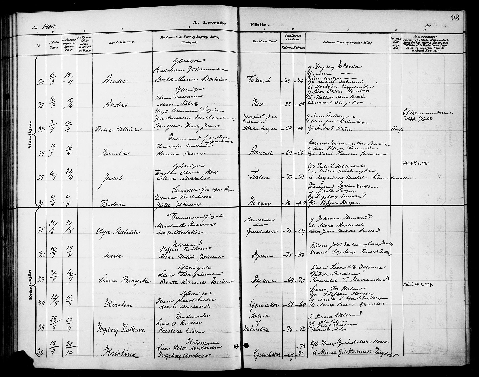 Gran prestekontor, AV/SAH-PREST-112/H/Ha/Haa/L0019: Parish register (official) no. 19, 1898-1907, p. 93