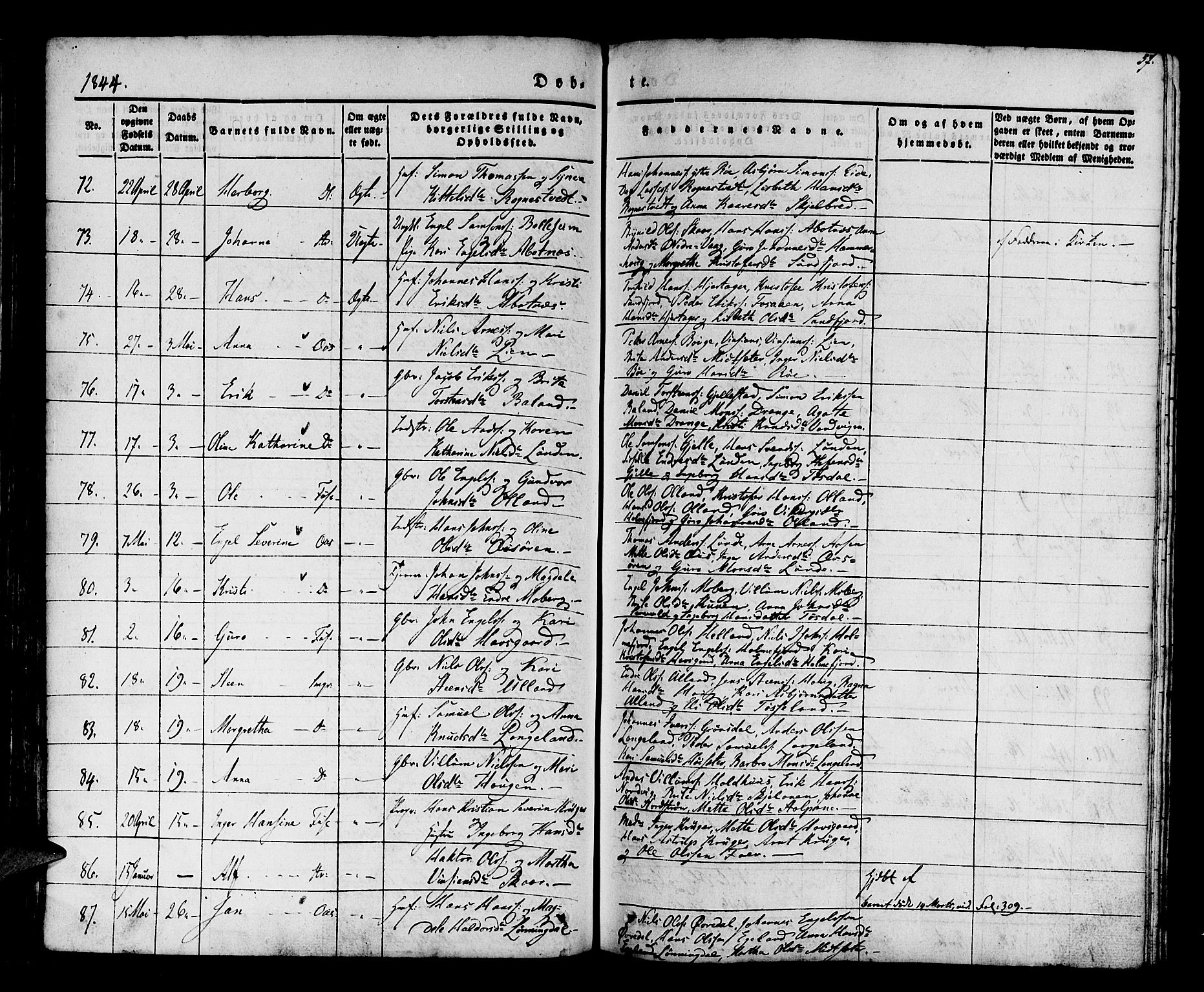 Os sokneprestembete, AV/SAB-A-99929: Parish register (official) no. A 15, 1839-1851, p. 57