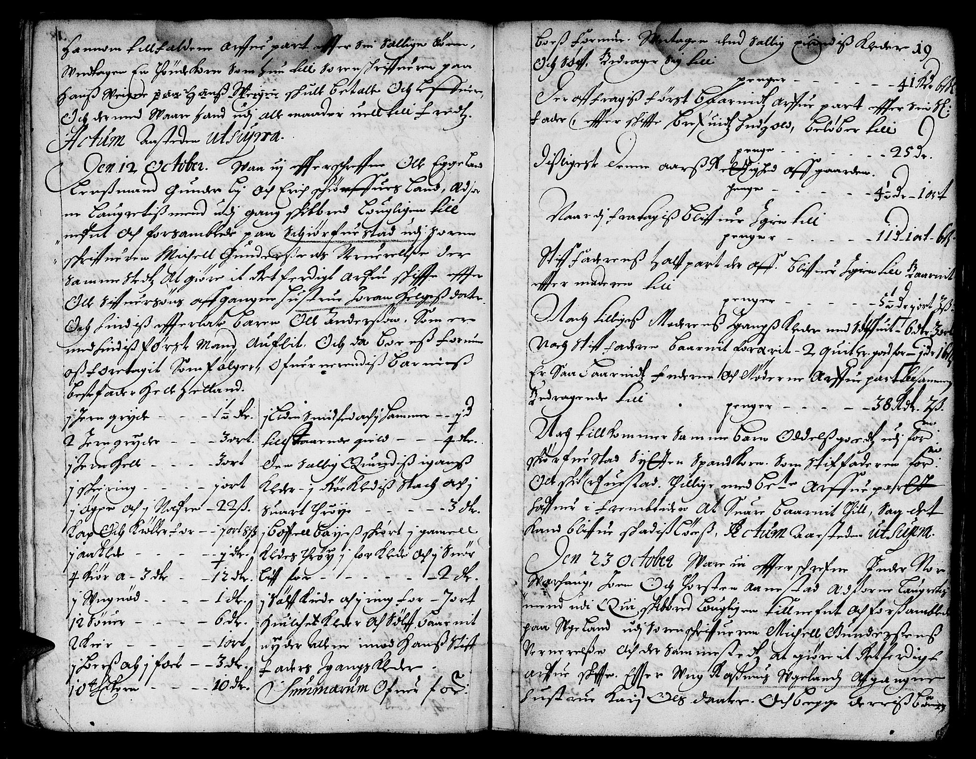 Jæren og Dalane sorenskriveri, AV/SAST-A-100306/5/50BA/L0001: SKIFTEPROTOKOLL <KORTREG>, 1666-1672, p. 18b-19a