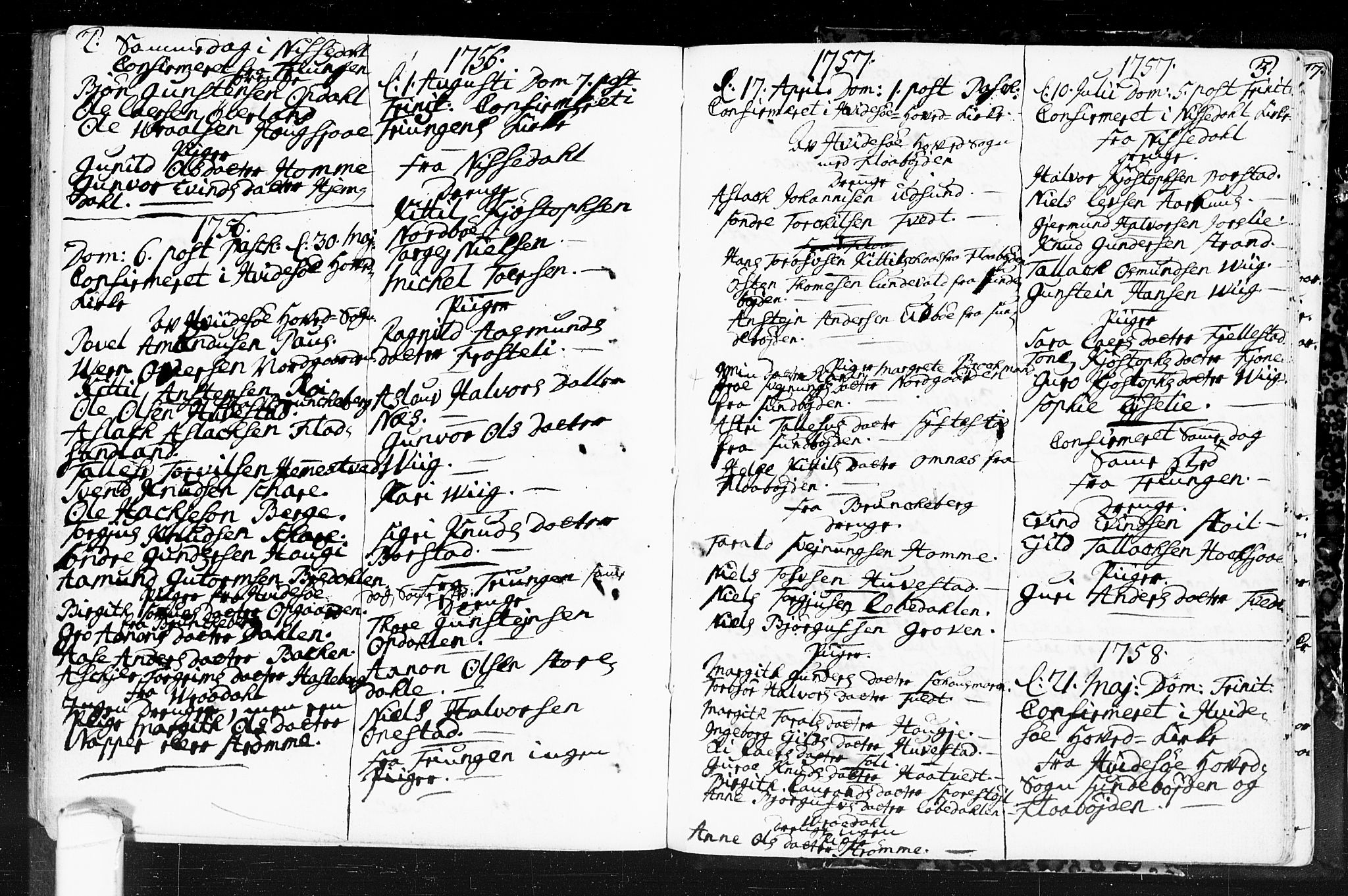 Kviteseid kirkebøker, SAKO/A-276/F/Fa/L0001: Parish register (official) no. I 1, 1754-1773, p. 2-3