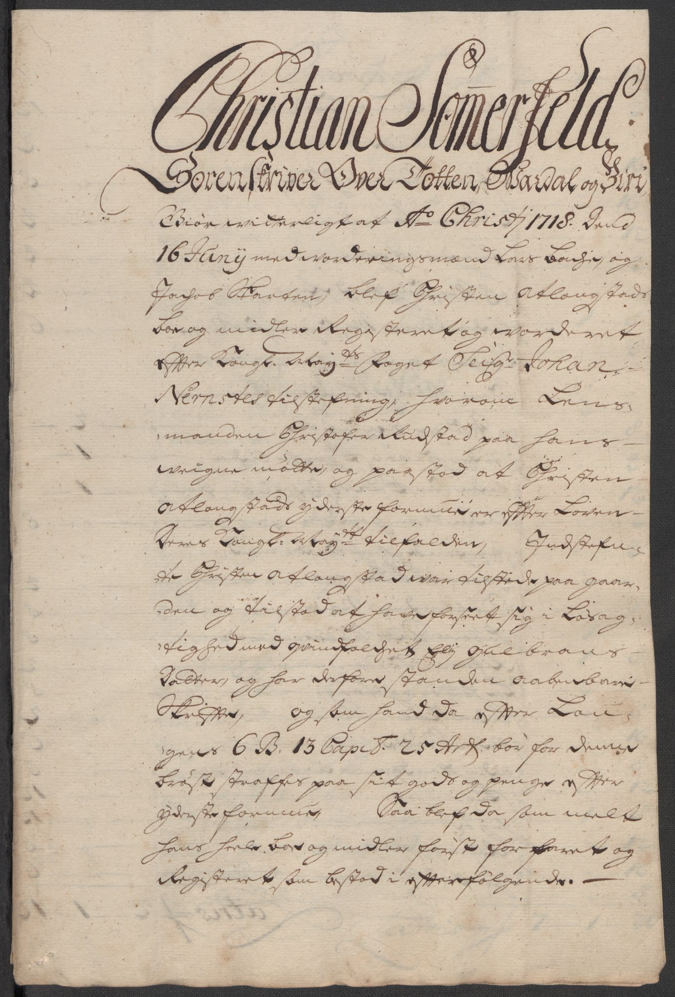 Rentekammeret inntil 1814, Reviderte regnskaper, Fogderegnskap, AV/RA-EA-4092/R18/L1320: Fogderegnskap Hadeland, Toten og Valdres, 1718, p. 83