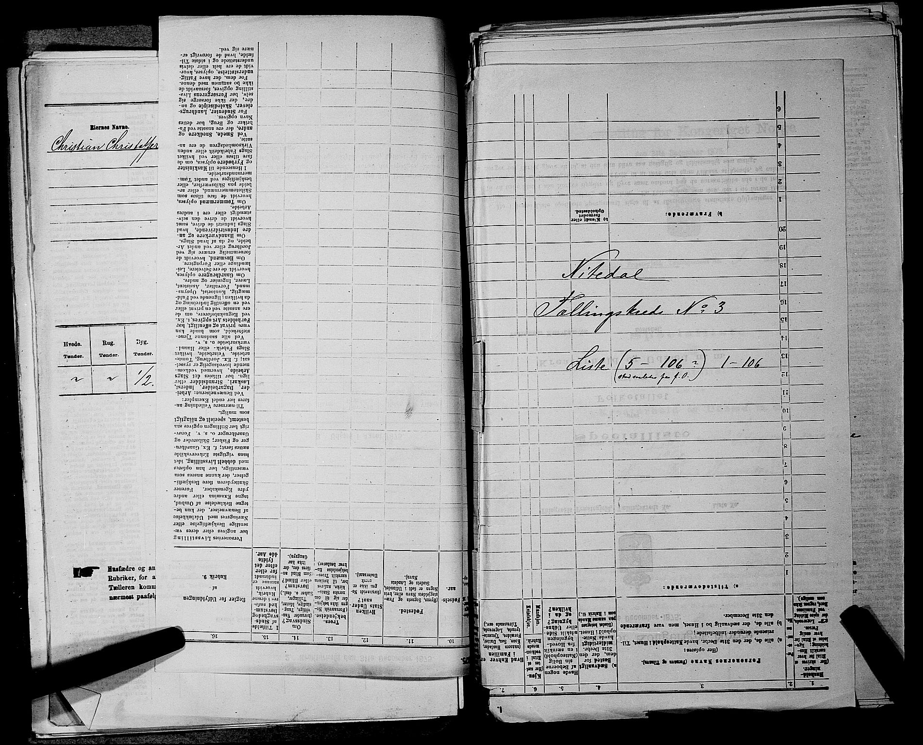 RA, 1875 census for 0233P Nittedal, 1875, p. 398