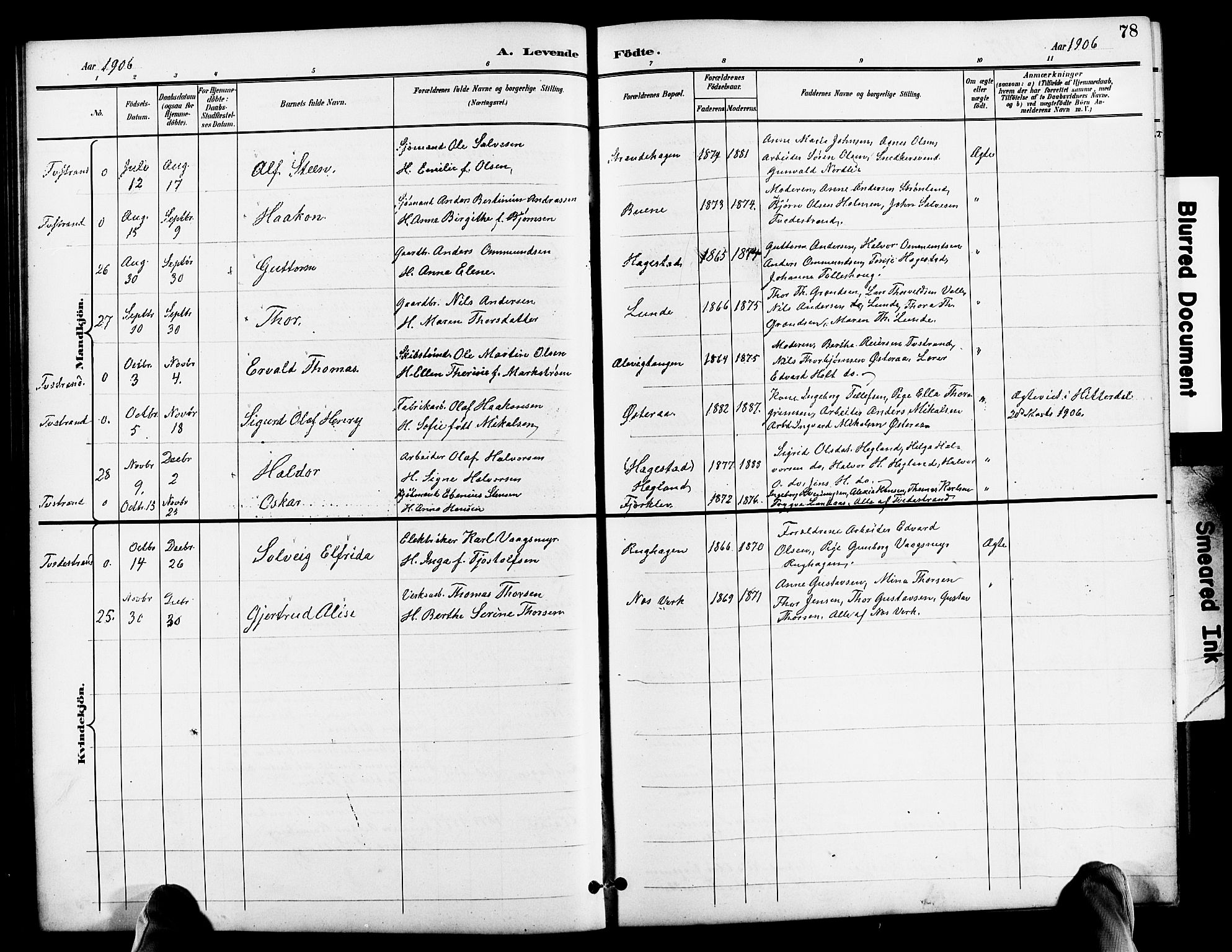 Holt sokneprestkontor, SAK/1111-0021/F/Fb/L0011: Parish register (copy) no. B 11, 1897-1921, p. 78