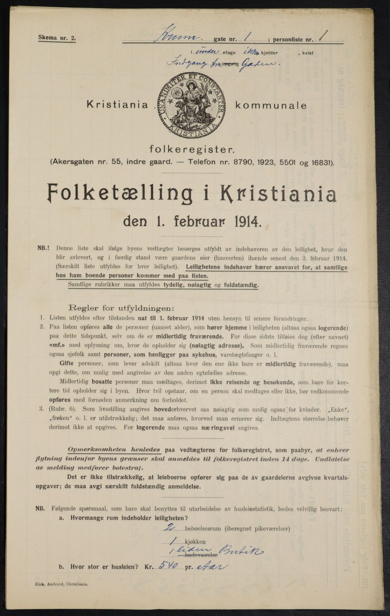 OBA, Municipal Census 1914 for Kristiania, 1914, p. 54628