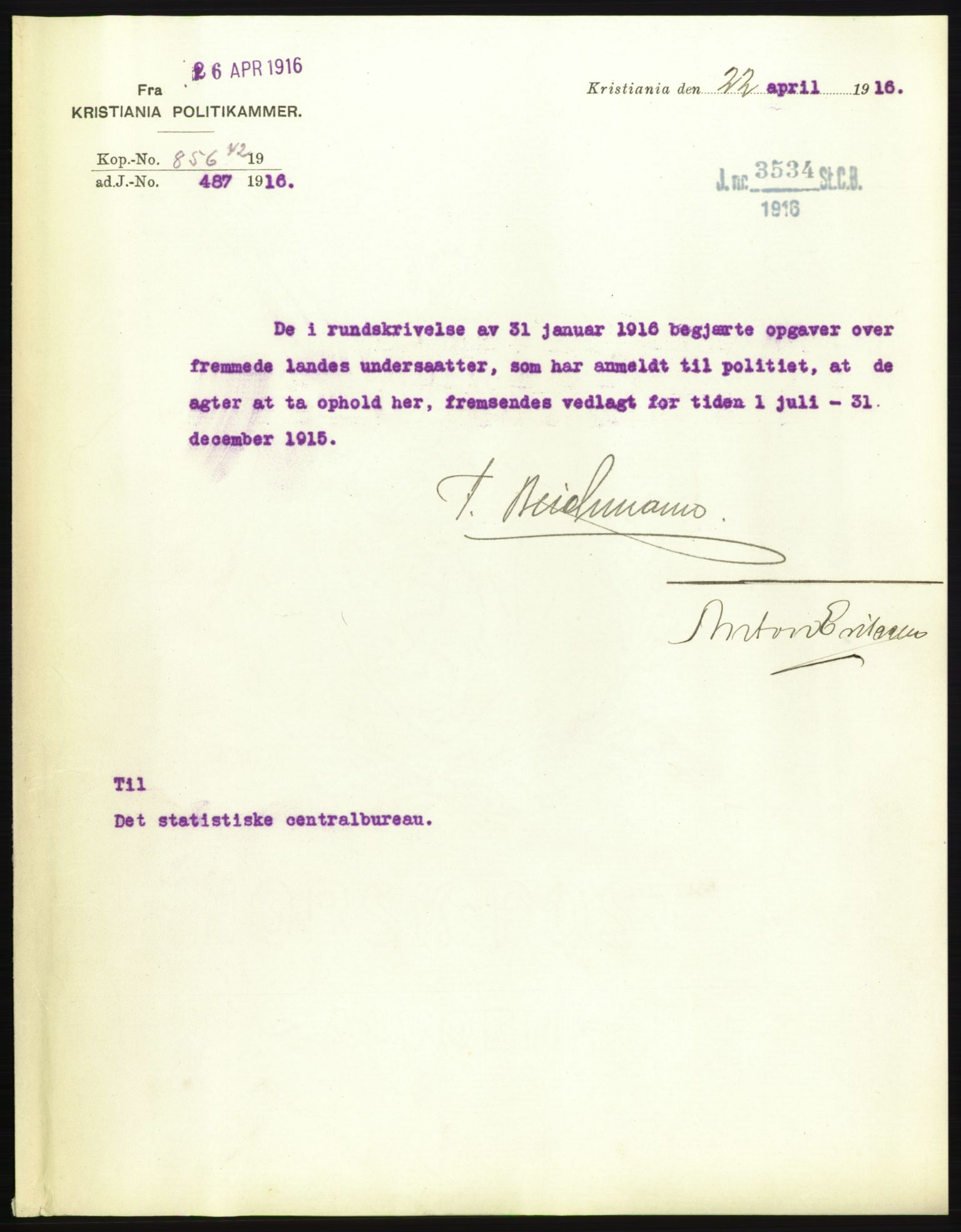 Statistisk sentralbyrå, Sosioøkonomiske emner, Folketellinger, boliger og boforhold, AV/RA-S-2231/F/Fa/L0001: Innvandring. Navn/fylkesvis, 1915, p. 75