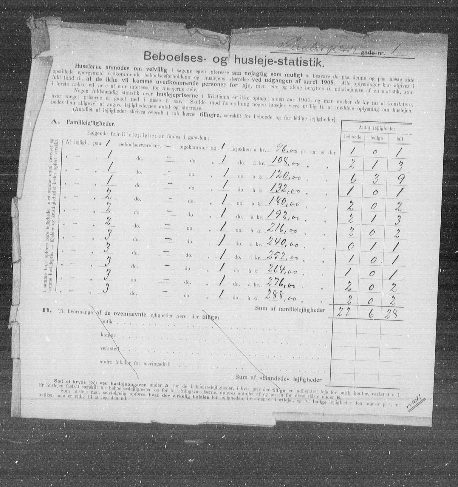 OBA, Municipal Census 1905 for Kristiania, 1905, p. 41313