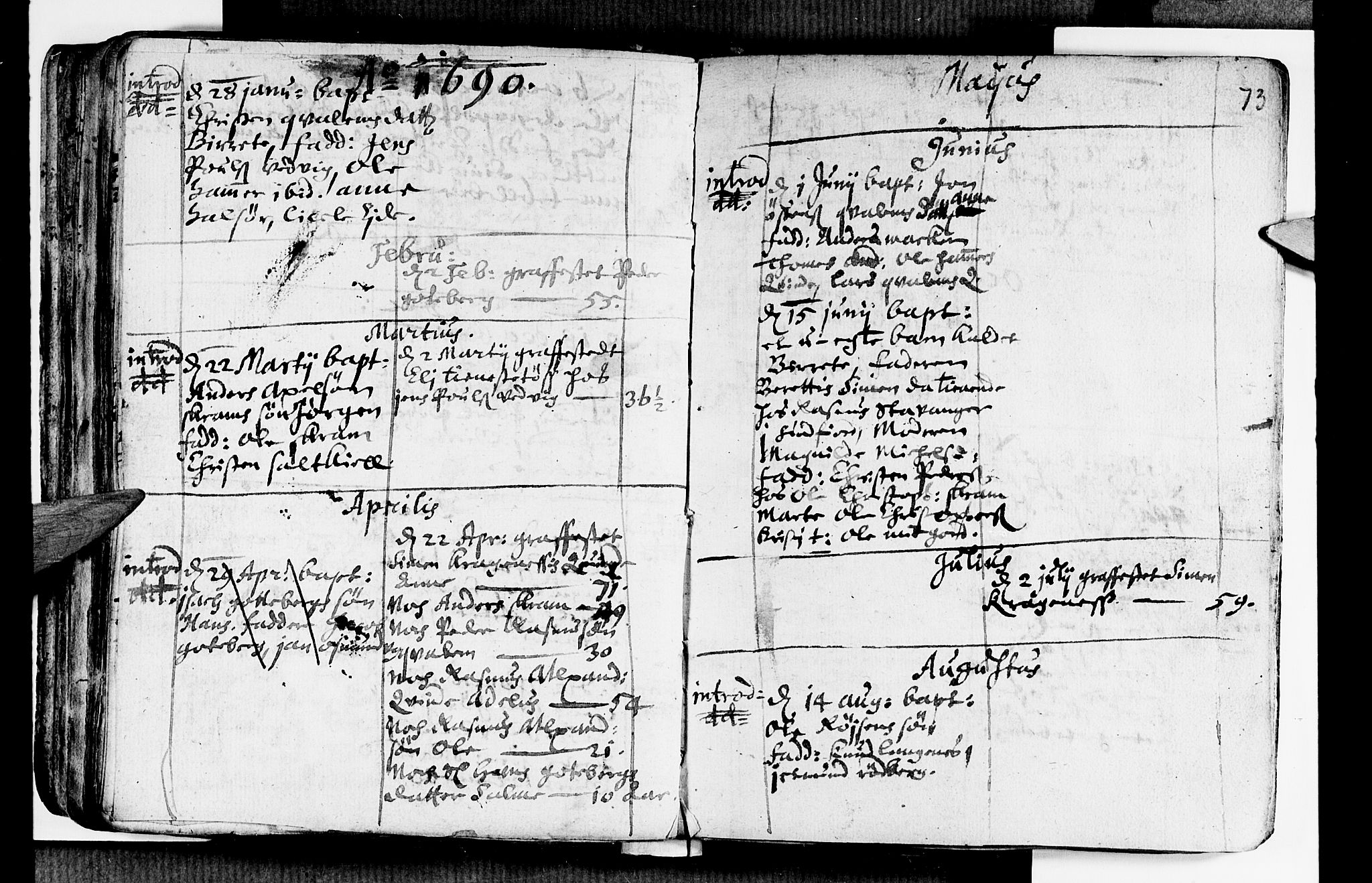 Selje sokneprestembete, SAB/A-99938/H/Ha/Haa/Haaa: Parish register (official) no. A 1, 1668-1696, p. 73