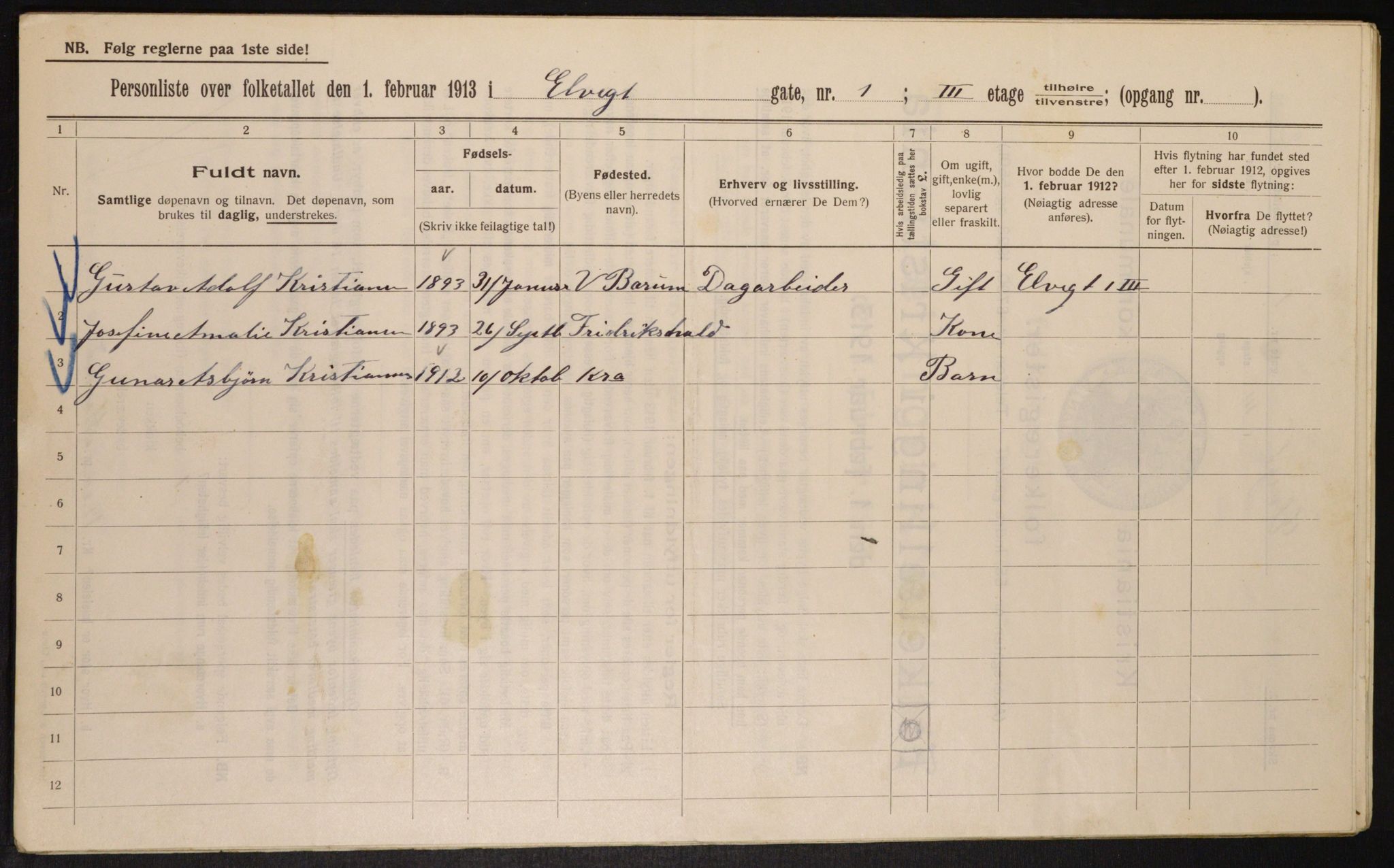 OBA, Municipal Census 1913 for Kristiania, 1913, p. 20982