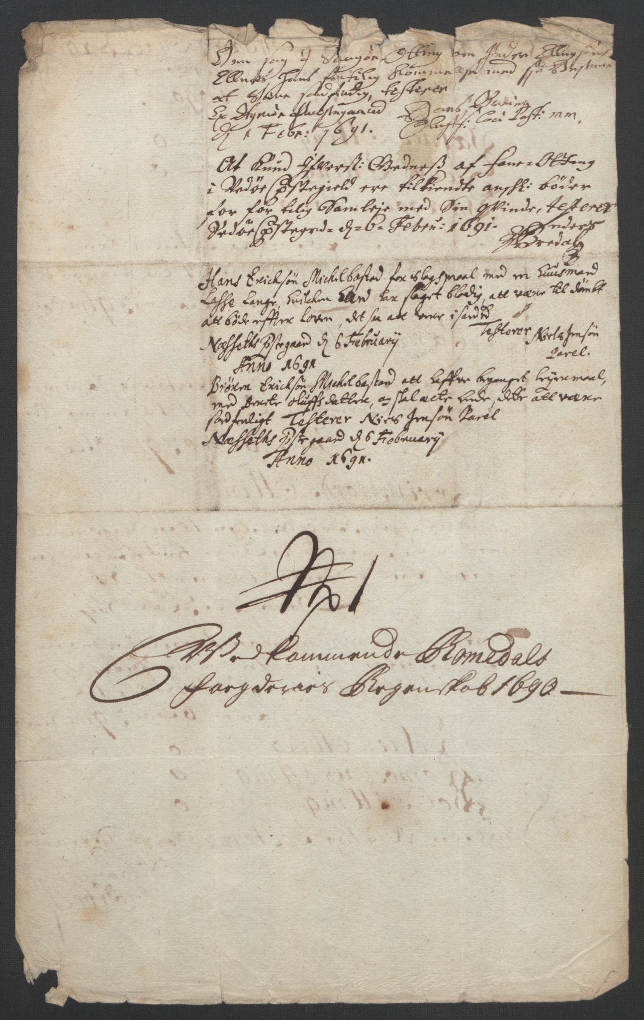 Rentekammeret inntil 1814, Reviderte regnskaper, Fogderegnskap, AV/RA-EA-4092/R55/L3649: Fogderegnskap Romsdal, 1690-1691, p. 157