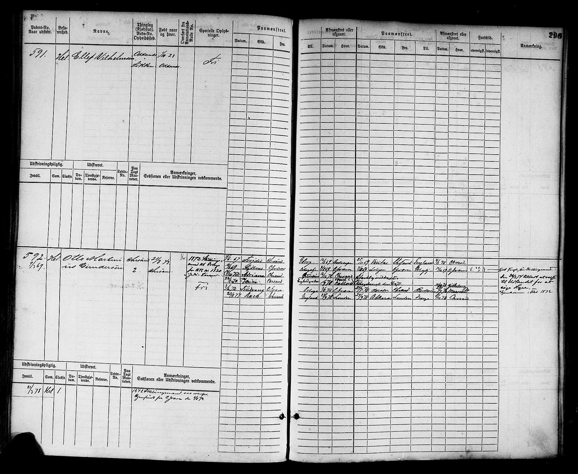 Kristiansand mønstringskrets, AV/SAK-2031-0015/F/Fb/L0003: Hovedrulle nr 1-762, I-10, 1860-1911, p. 312