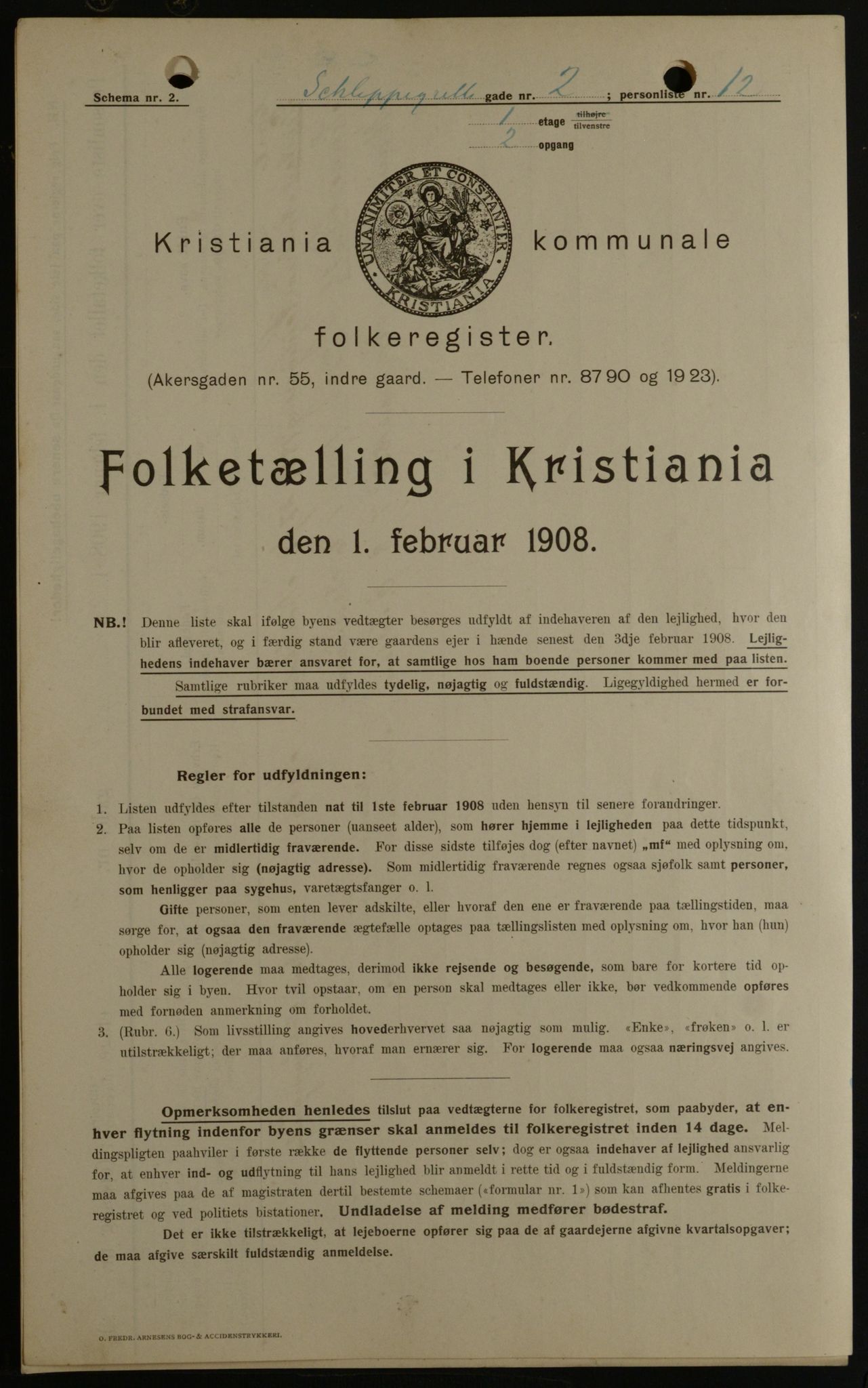 OBA, Municipal Census 1908 for Kristiania, 1908, p. 80754