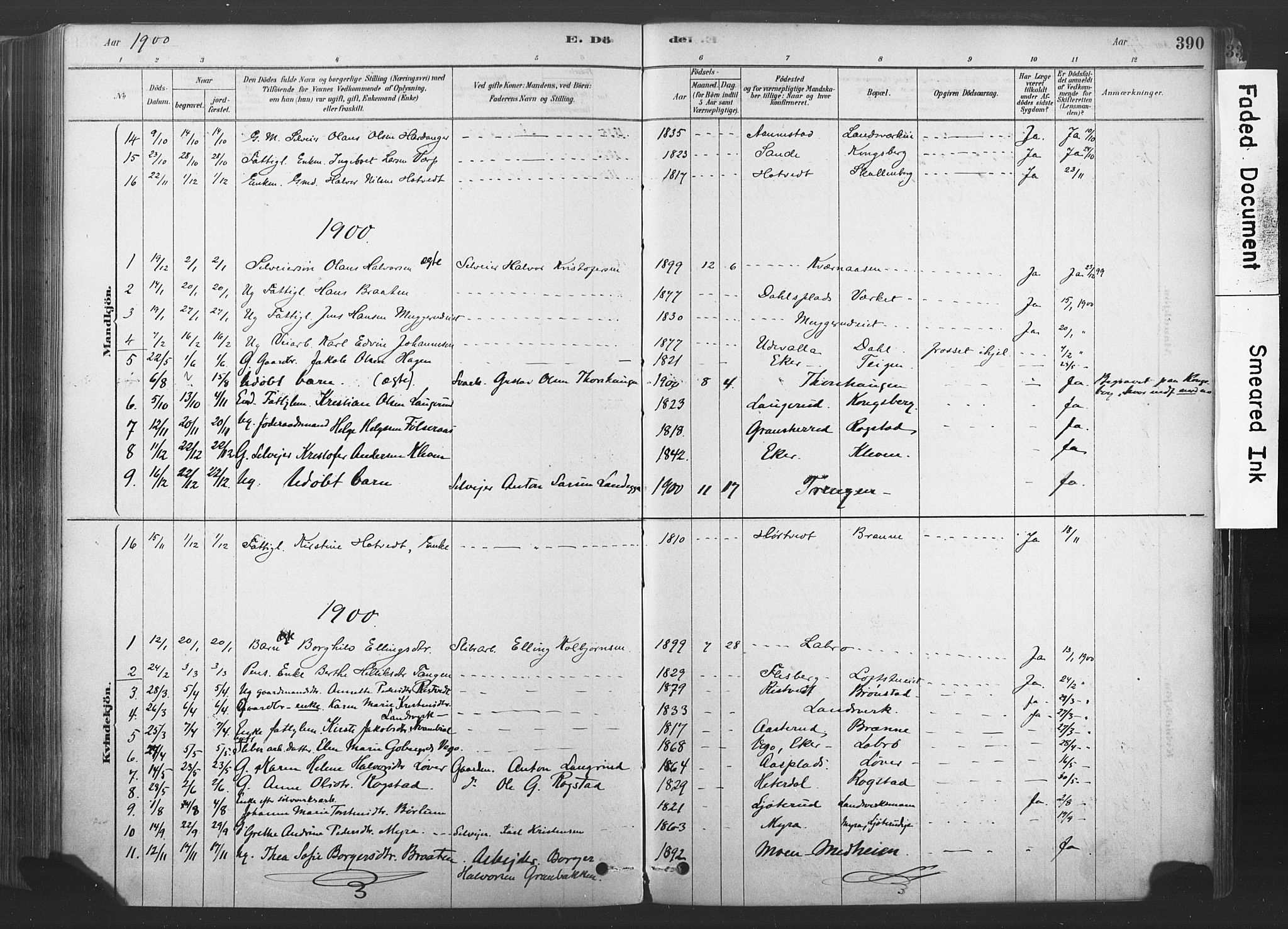 Sandsvær kirkebøker, AV/SAKO-A-244/F/Fd/L0001: Parish register (official) no. IV 1, 1878-1906, p. 390