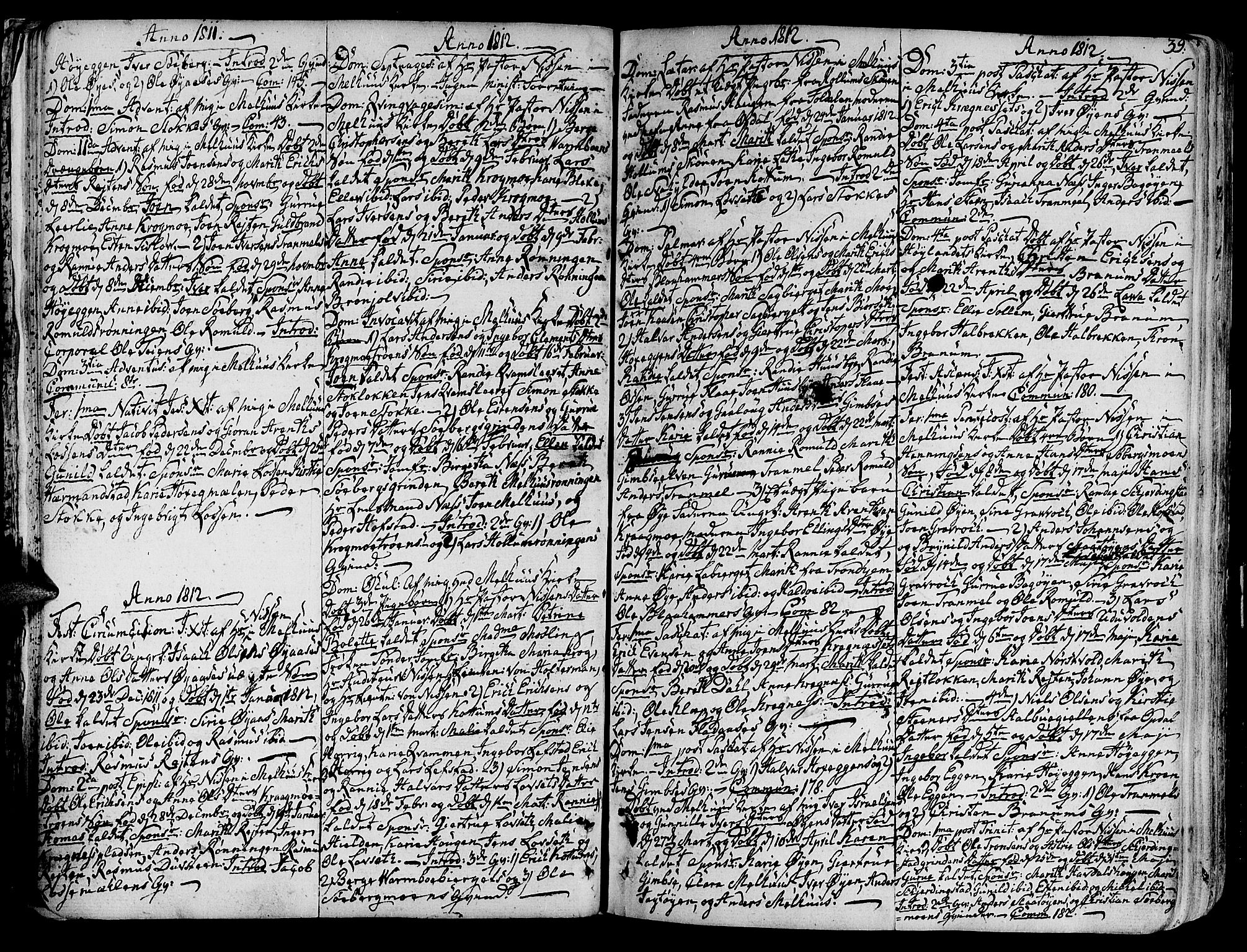 Ministerialprotokoller, klokkerbøker og fødselsregistre - Sør-Trøndelag, SAT/A-1456/691/L1061: Parish register (official) no. 691A02 /1, 1768-1815, p. 39