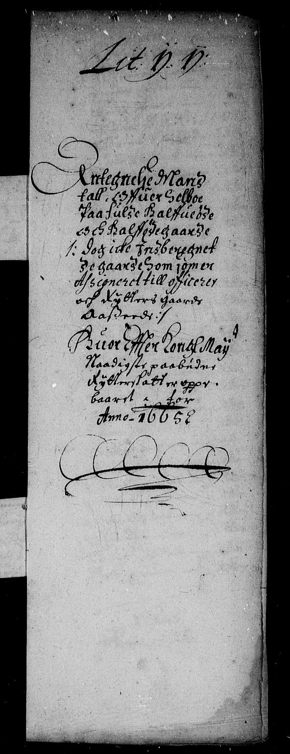 Rentekammeret inntil 1814, Reviderte regnskaper, Stiftamtstueregnskaper, Trondheim stiftamt og Nordland amt, AV/RA-EA-6044/R/Rd/L0014: Trondheim stiftamt, 1665