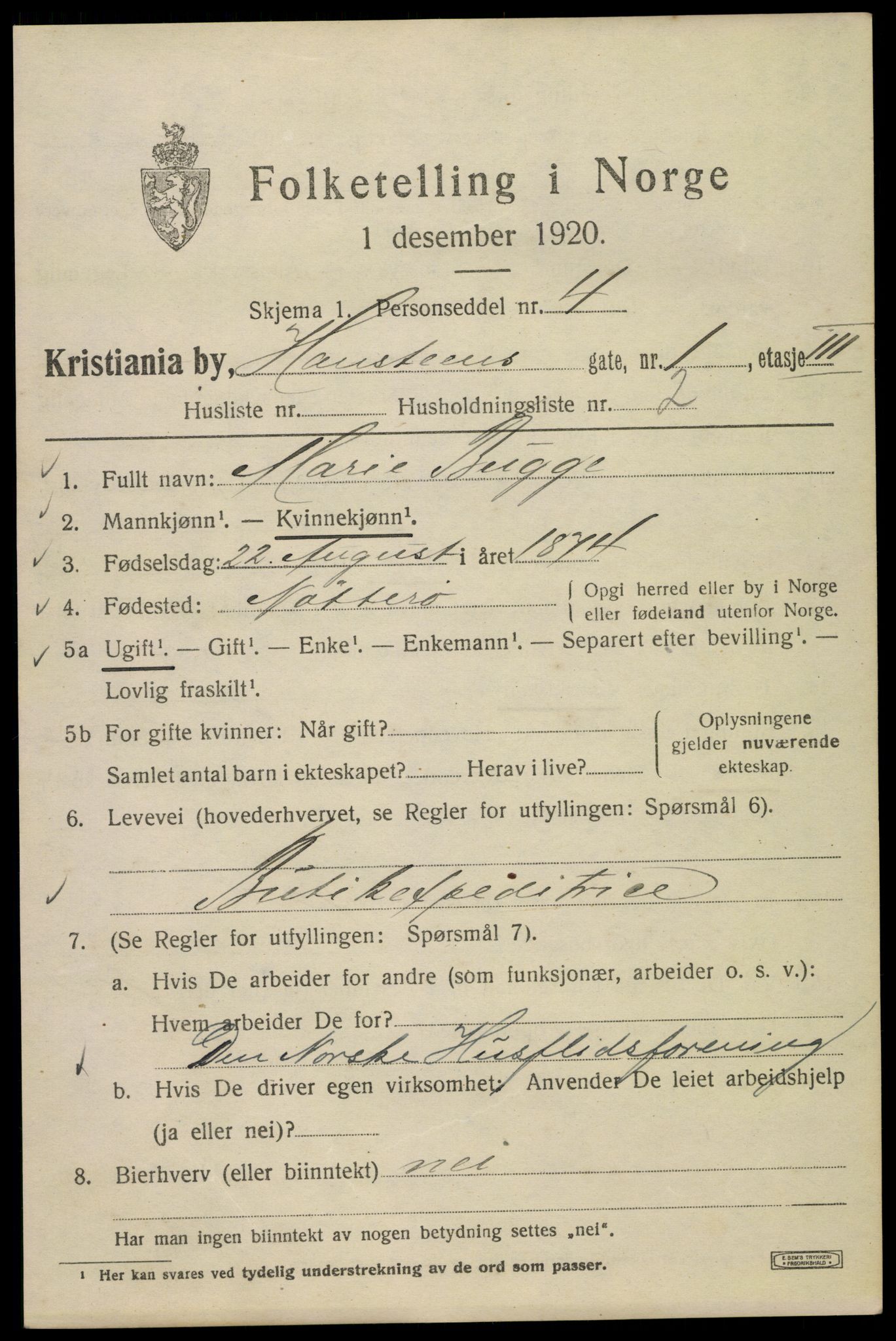 SAO, 1920 census for Kristiania, 1920, p. 269903