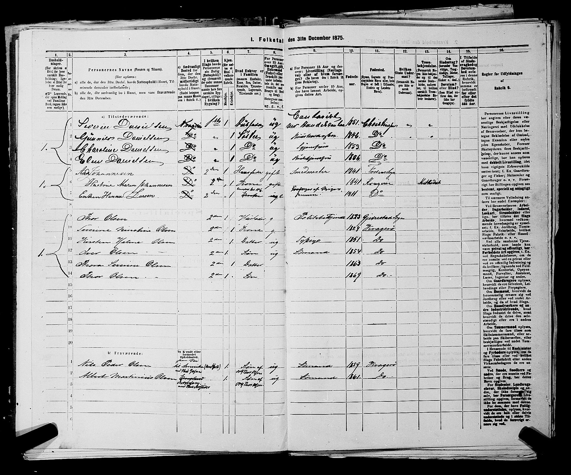 SAKO, 1875 census for 0801P Kragerø, 1875, p. 1165