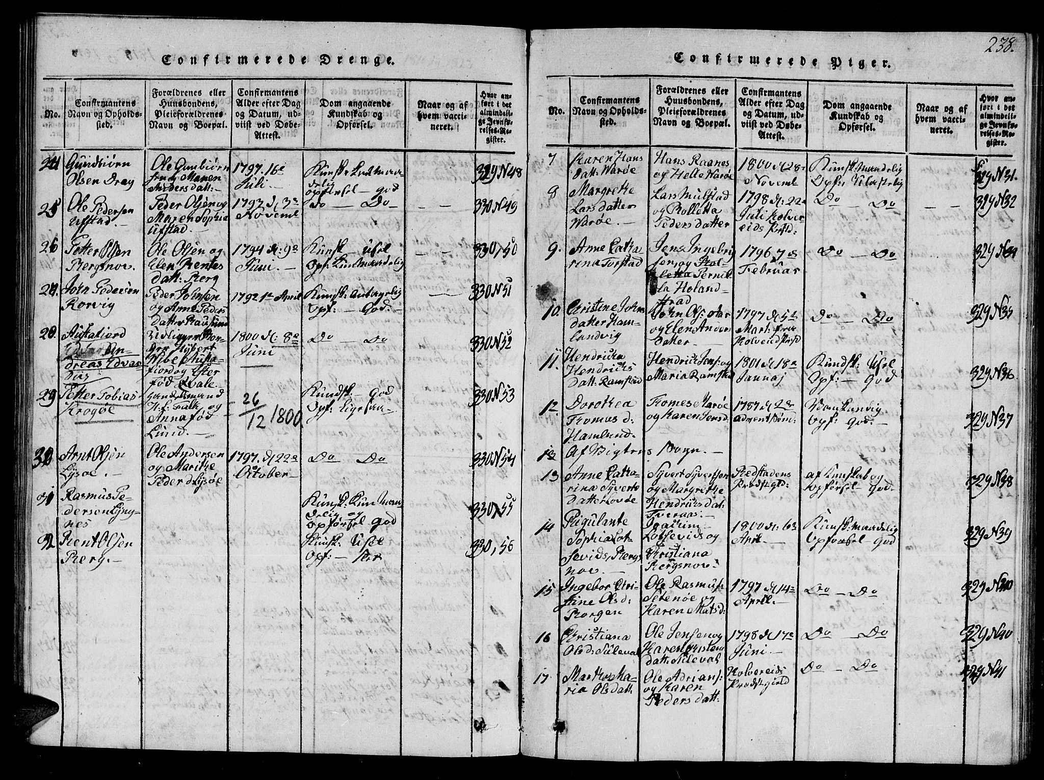 Ministerialprotokoller, klokkerbøker og fødselsregistre - Nord-Trøndelag, SAT/A-1458/784/L0679: Parish register (copy) no. 784C01 /1, 1816-1822, p. 238