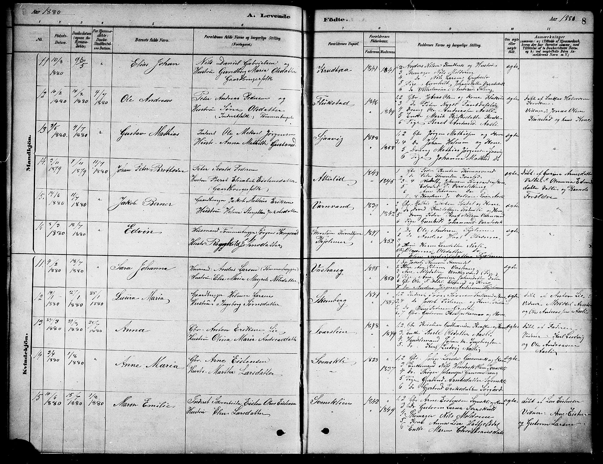 Ministerialprotokoller, klokkerbøker og fødselsregistre - Nordland, AV/SAT-A-1459/823/L0330: Parish register (copy) no. 823C02, 1879-1916, p. 8