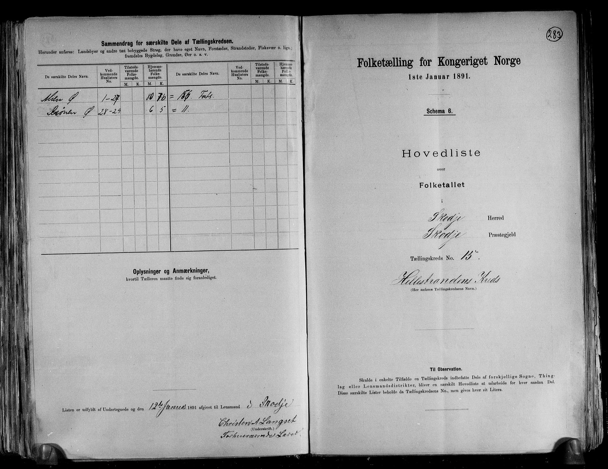 RA, 1891 census for 1529 Skodje, 1891, p. 32