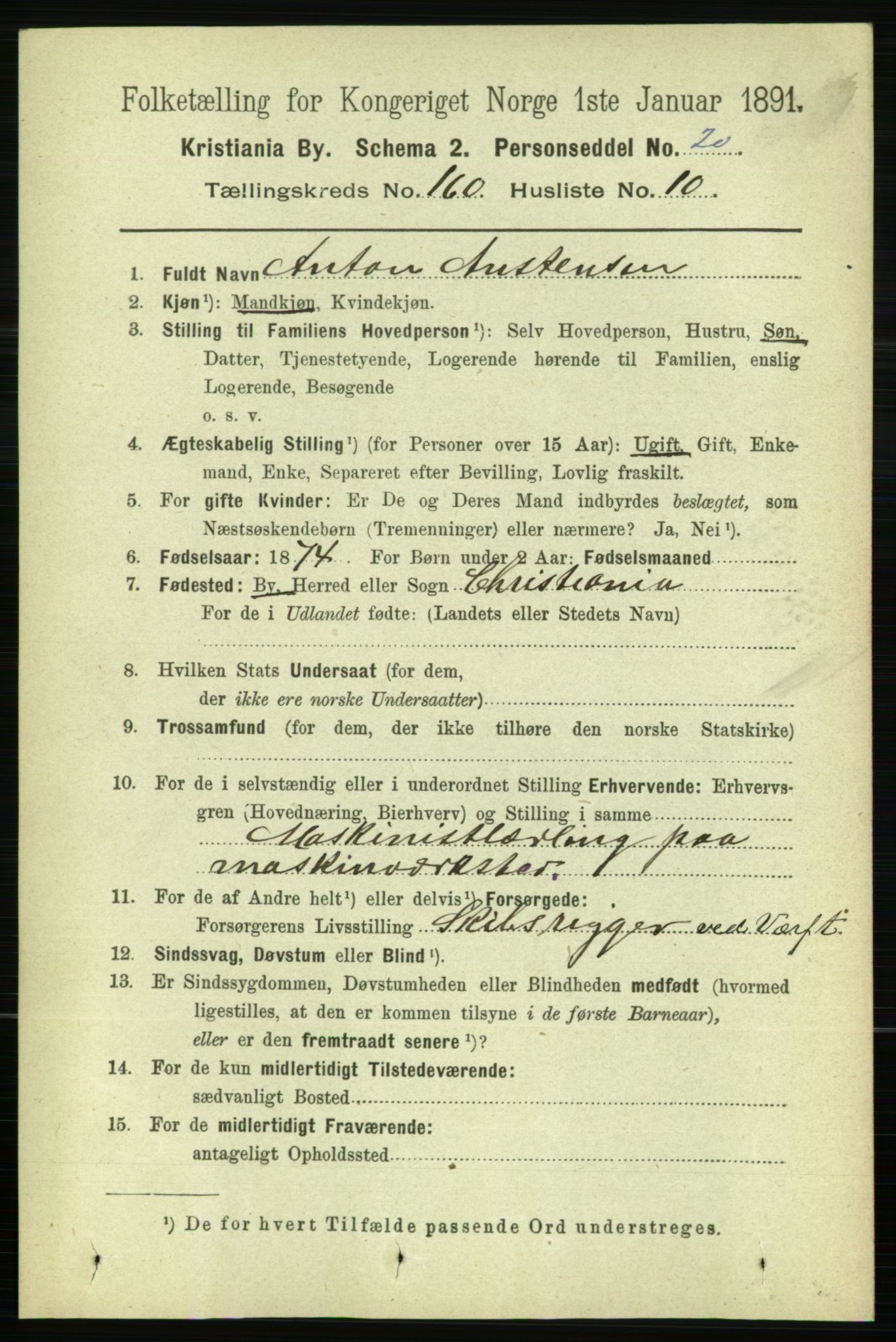 RA, 1891 census for 0301 Kristiania, 1891, p. 90940