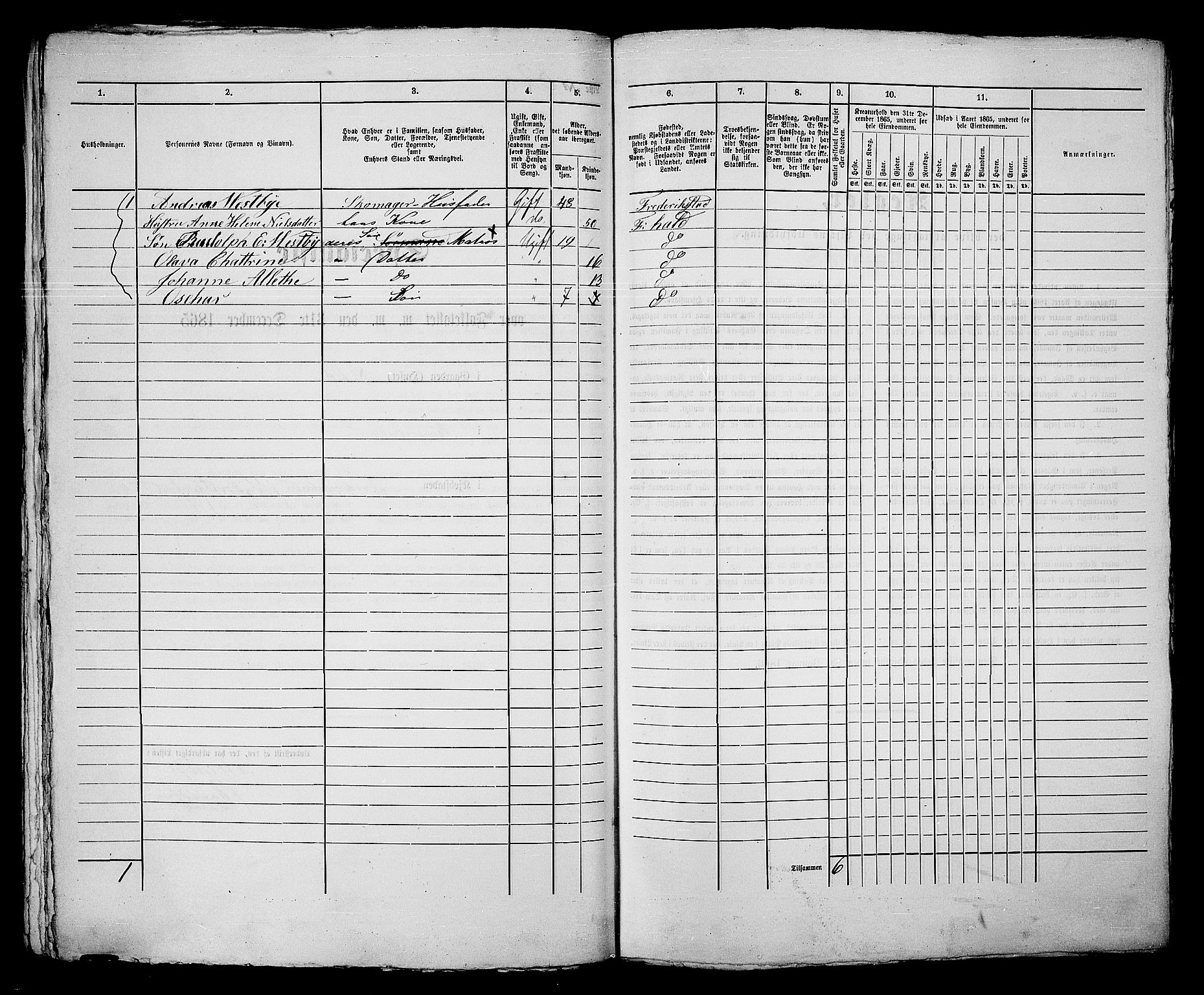 RA, 1865 census for Fredrikshald, 1865, p. 175