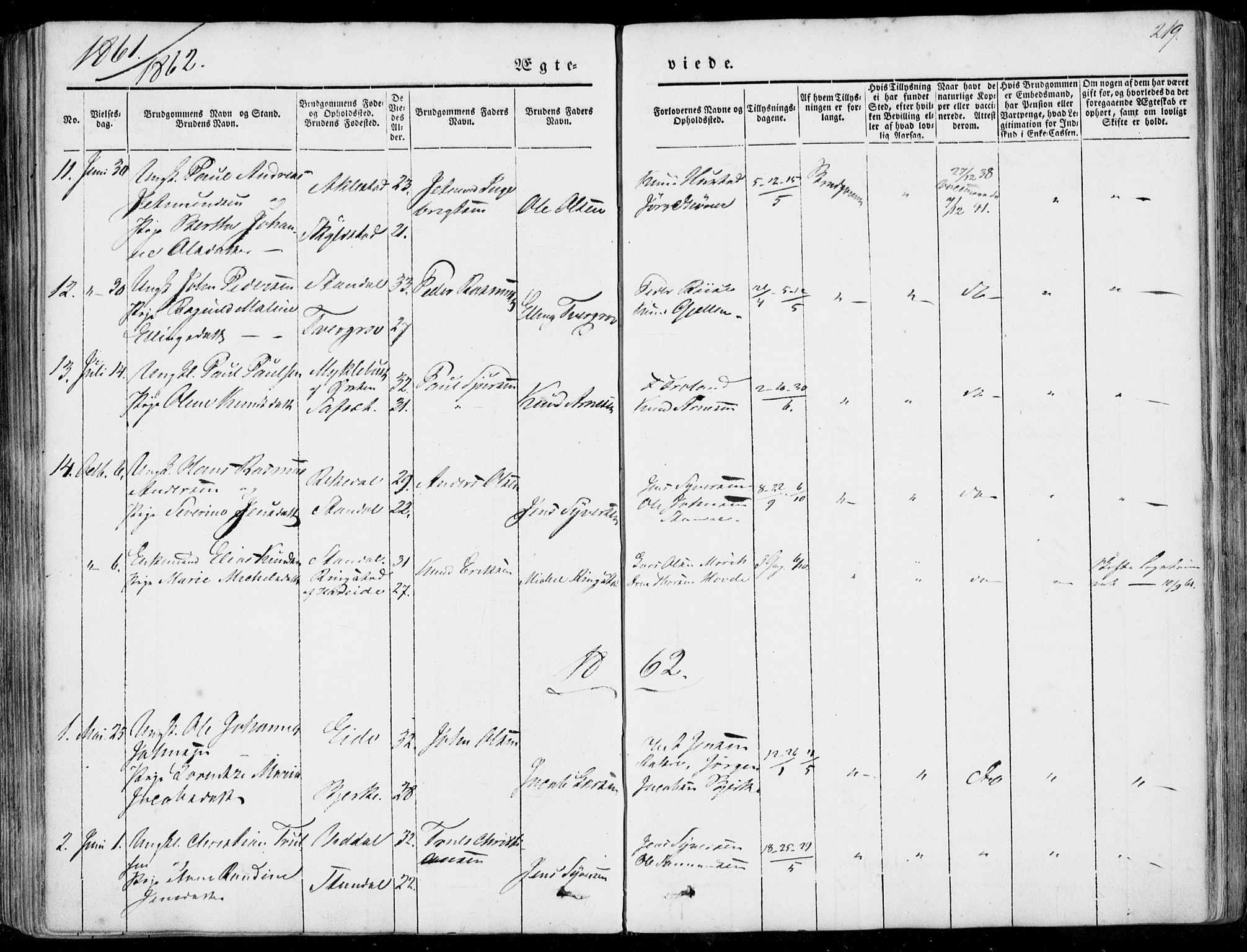 Ministerialprotokoller, klokkerbøker og fødselsregistre - Møre og Romsdal, SAT/A-1454/515/L0209: Parish register (official) no. 515A05, 1847-1868, p. 219