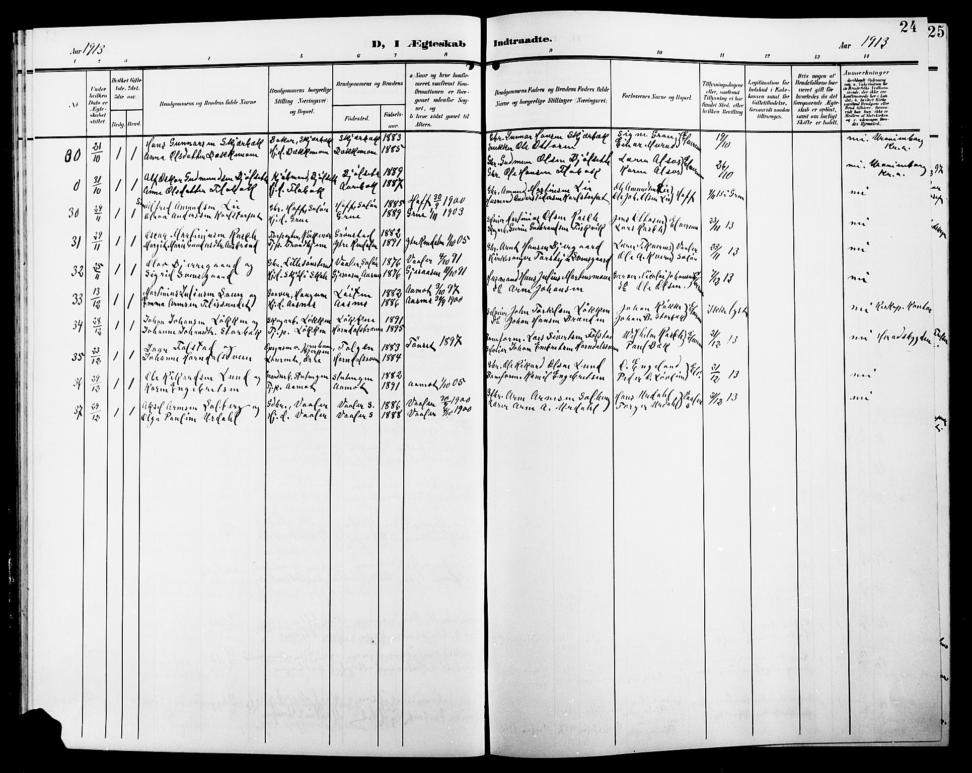 Elverum prestekontor, AV/SAH-PREST-044/H/Ha/Hab/L0009: Parish register (copy) no. 9, 1908-1921, p. 24