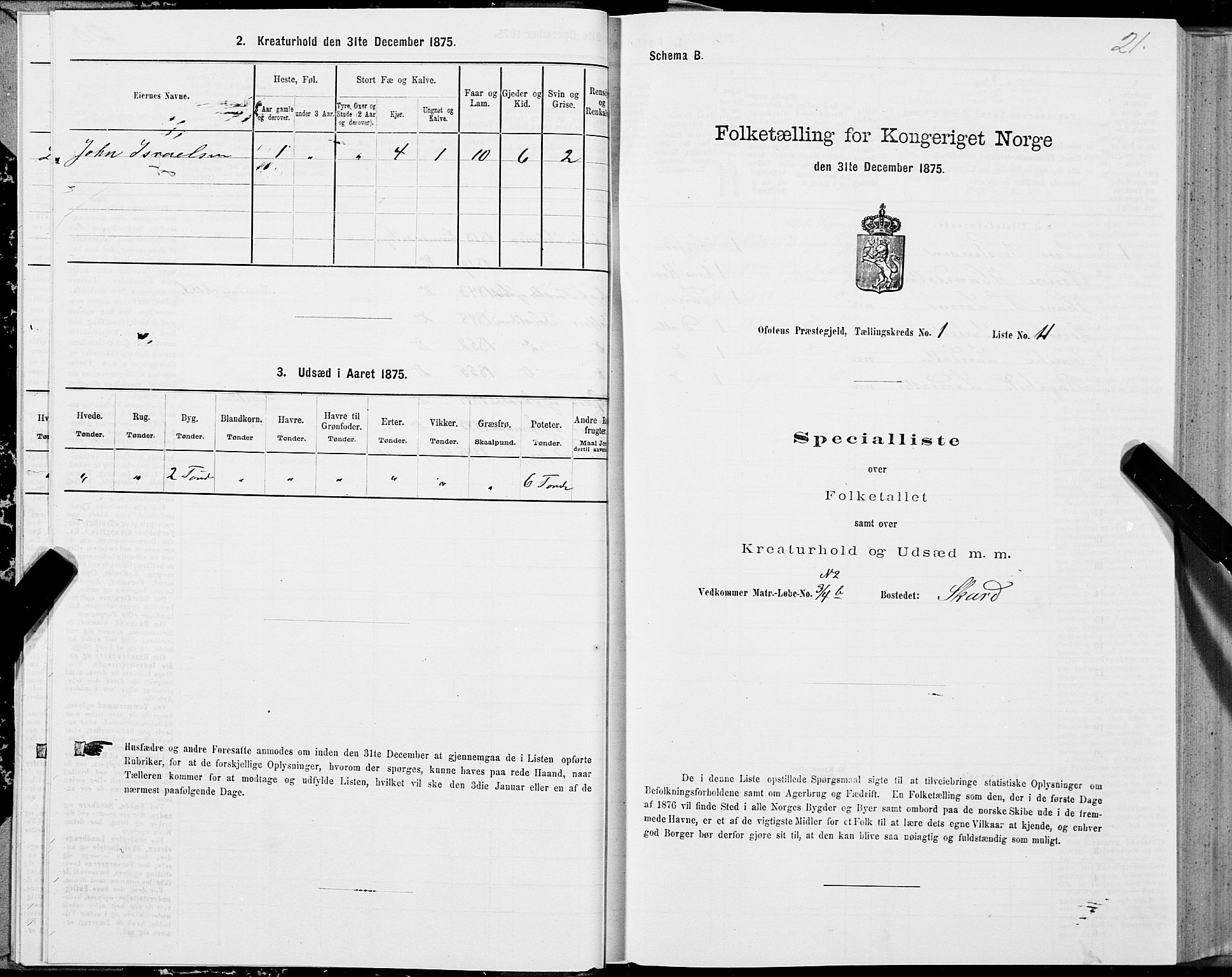SAT, 1875 census for 1853P Ofoten, 1875, p. 1021